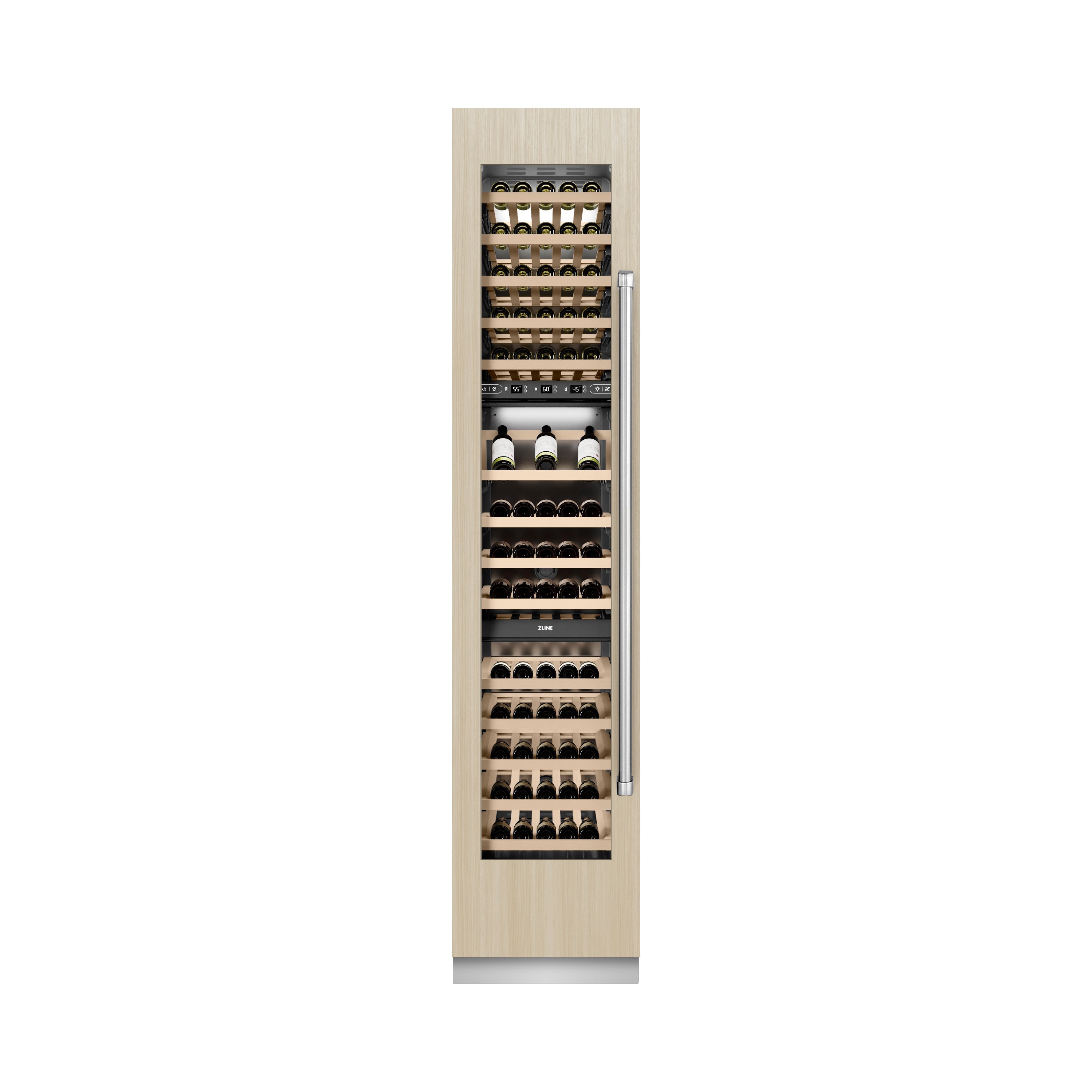 ZLINE 18 in. 9.0 cu. ft. Triple Zone 68 Bottle Panel Ready Left Hinge Column Wine Cooler (RBCWVL-18)