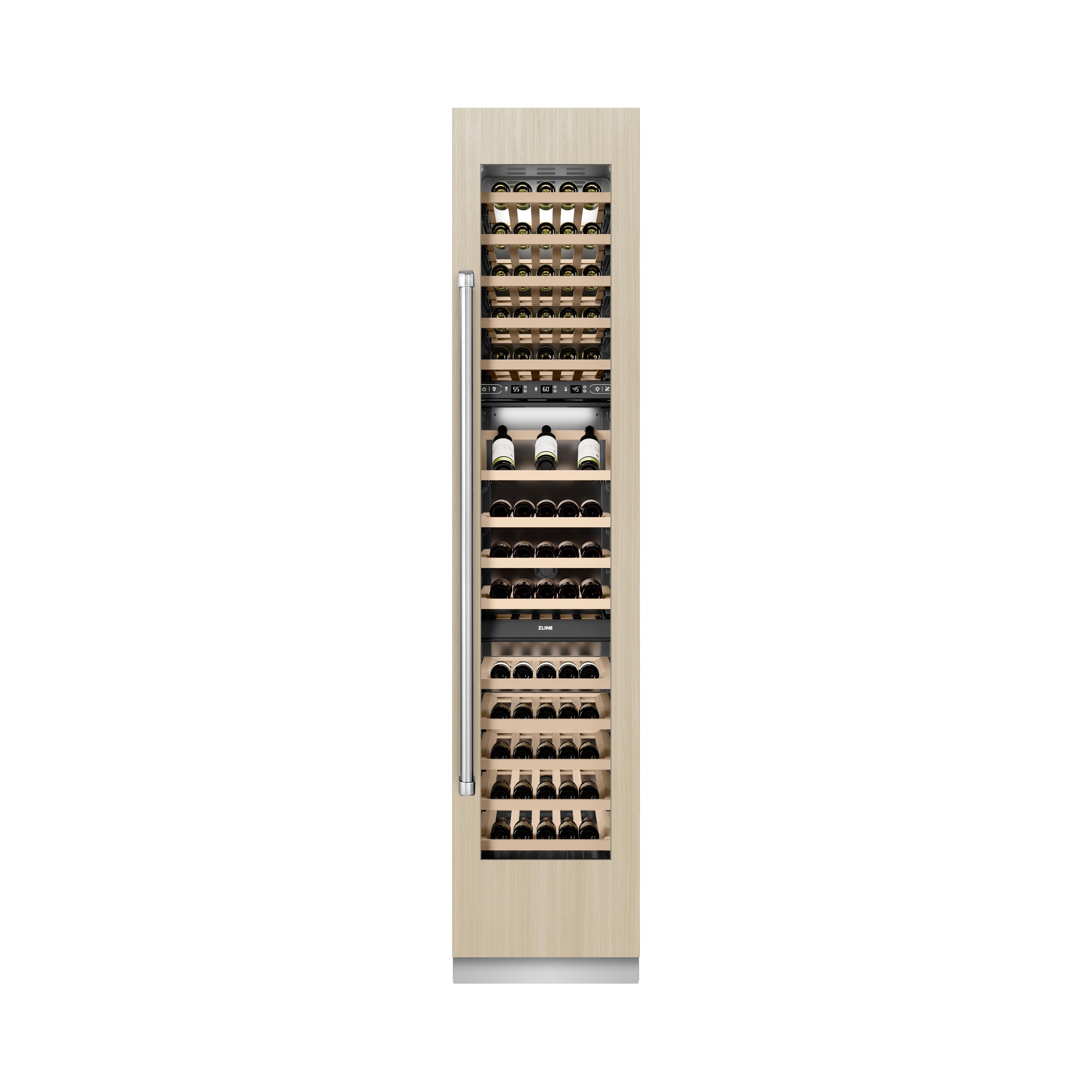 ZLINE 18 in. 9.0 cu. ft. Triple Zone 68 Bottle Panel Ready Right Hinge Column Wine Cooler (RBCWVR-18)