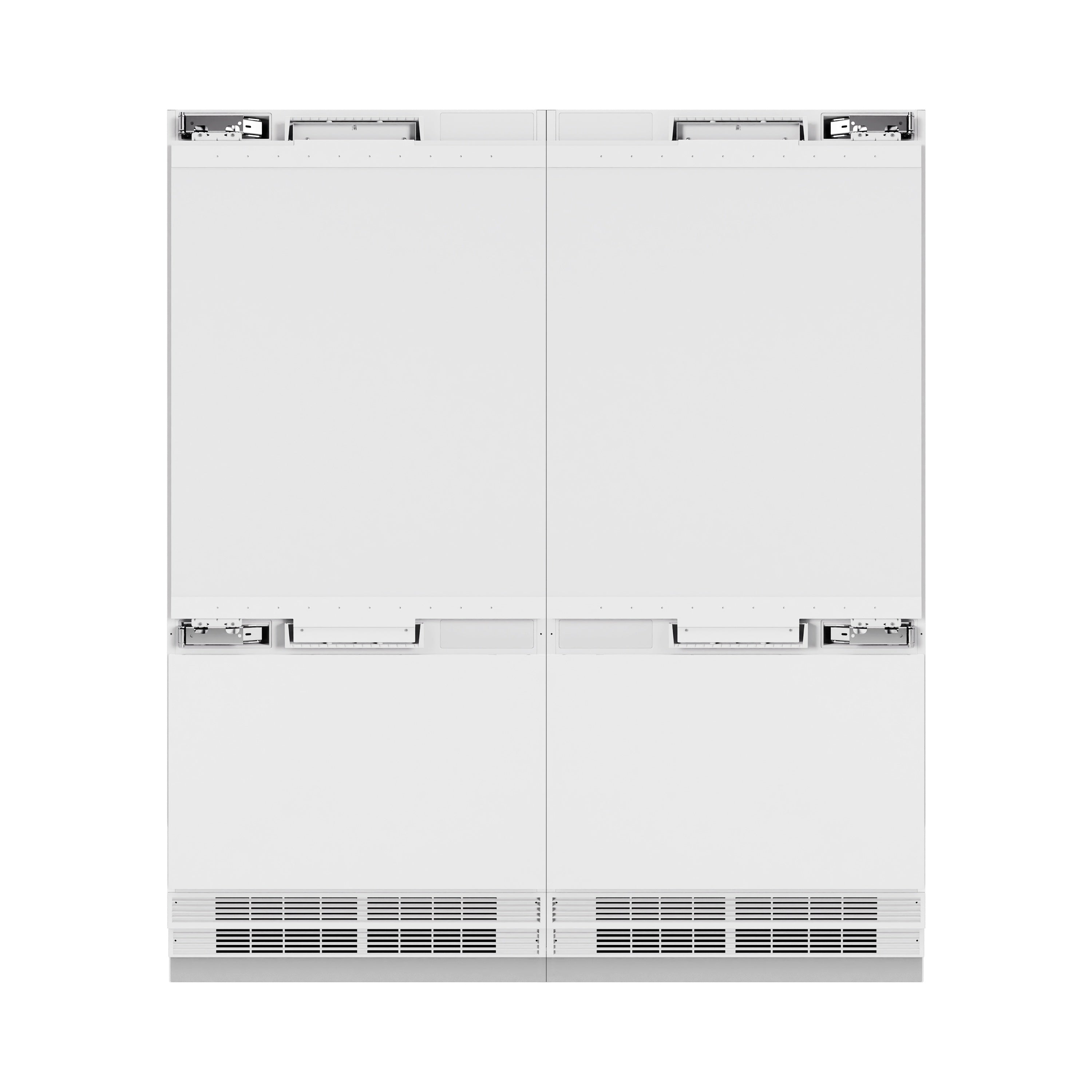 ZLINE Autograph Edition 72 in. 39.6 cu. ft. Panel Ready French Door Built-In Bottom Freezer Refrigerator with Water Dispensers and Ice Makers and Polished Gold Accents (RBITZ-72-G)