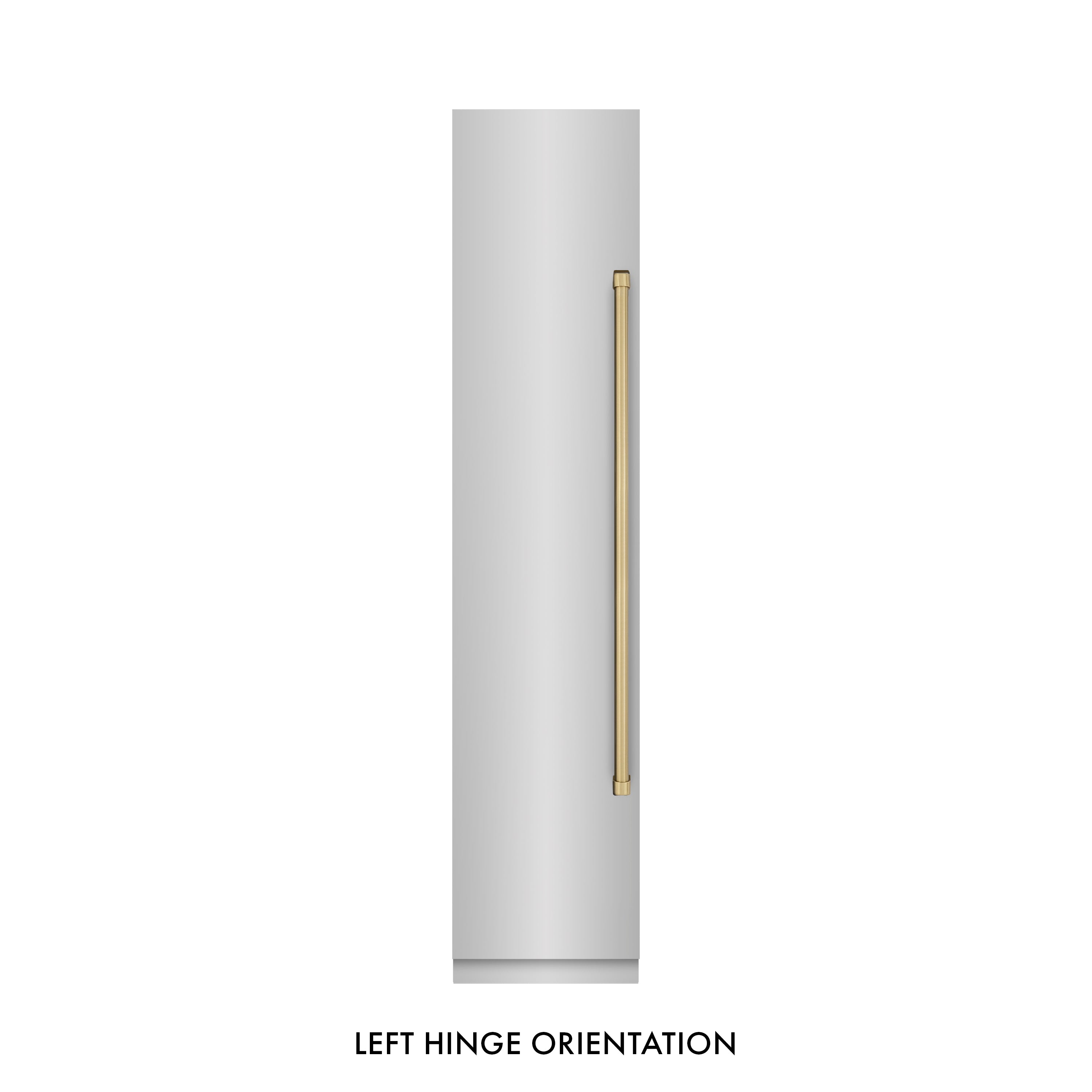 ZLINE Autograph Edition 18 in. 8.6 cu. ft. Left Hinge Column Freezer in Stainless Steel with Graphite Gray Interior and Champagne Bronze Accents (RCFVLZ-30418-CB)