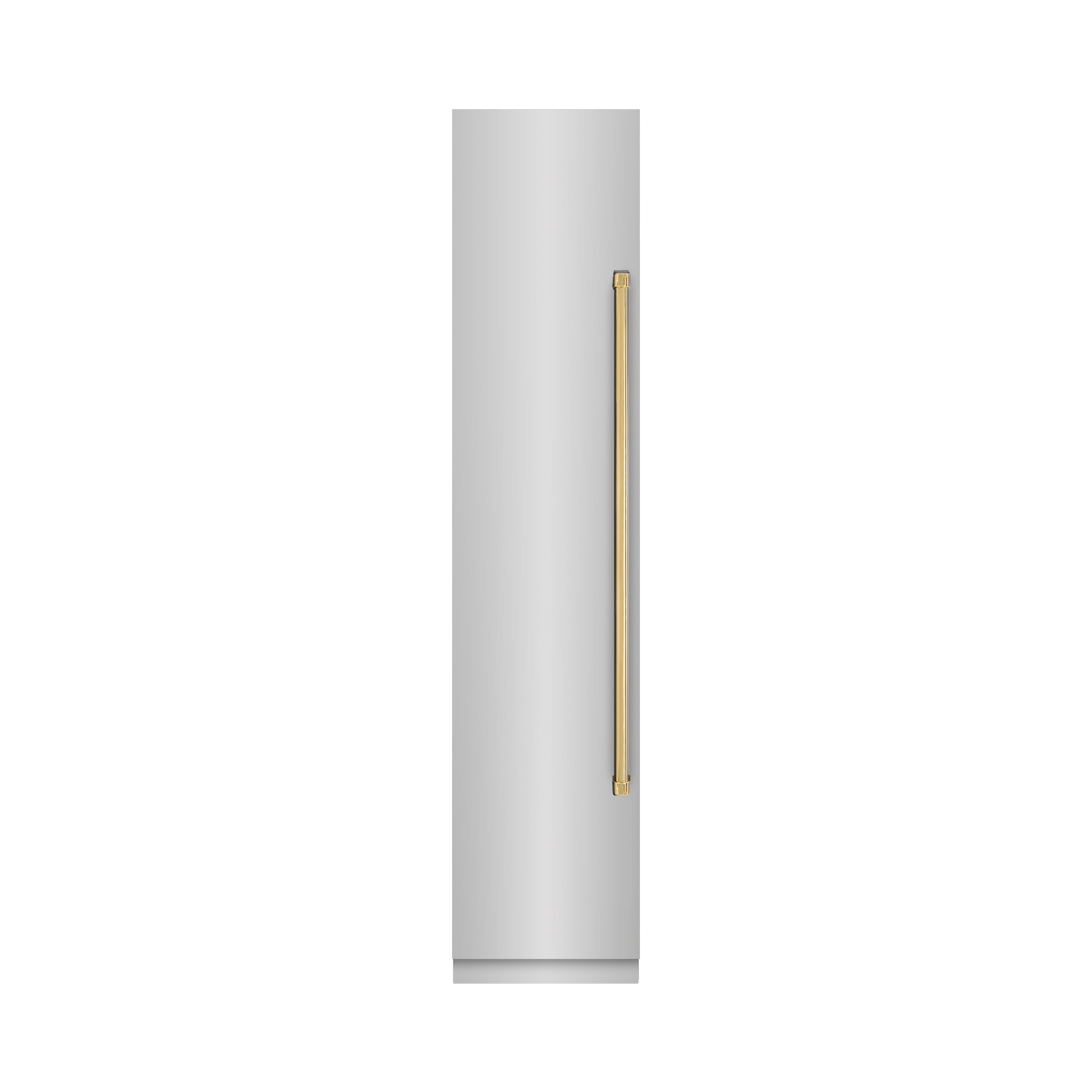 ZLINE Autograph Edition 18 in. 8.6 cu. ft. Left Hinge Column Freezer in Stainless Steel with Graphite Gray Interior and Polished Gold Accents (RCFVLZ-30418-G)