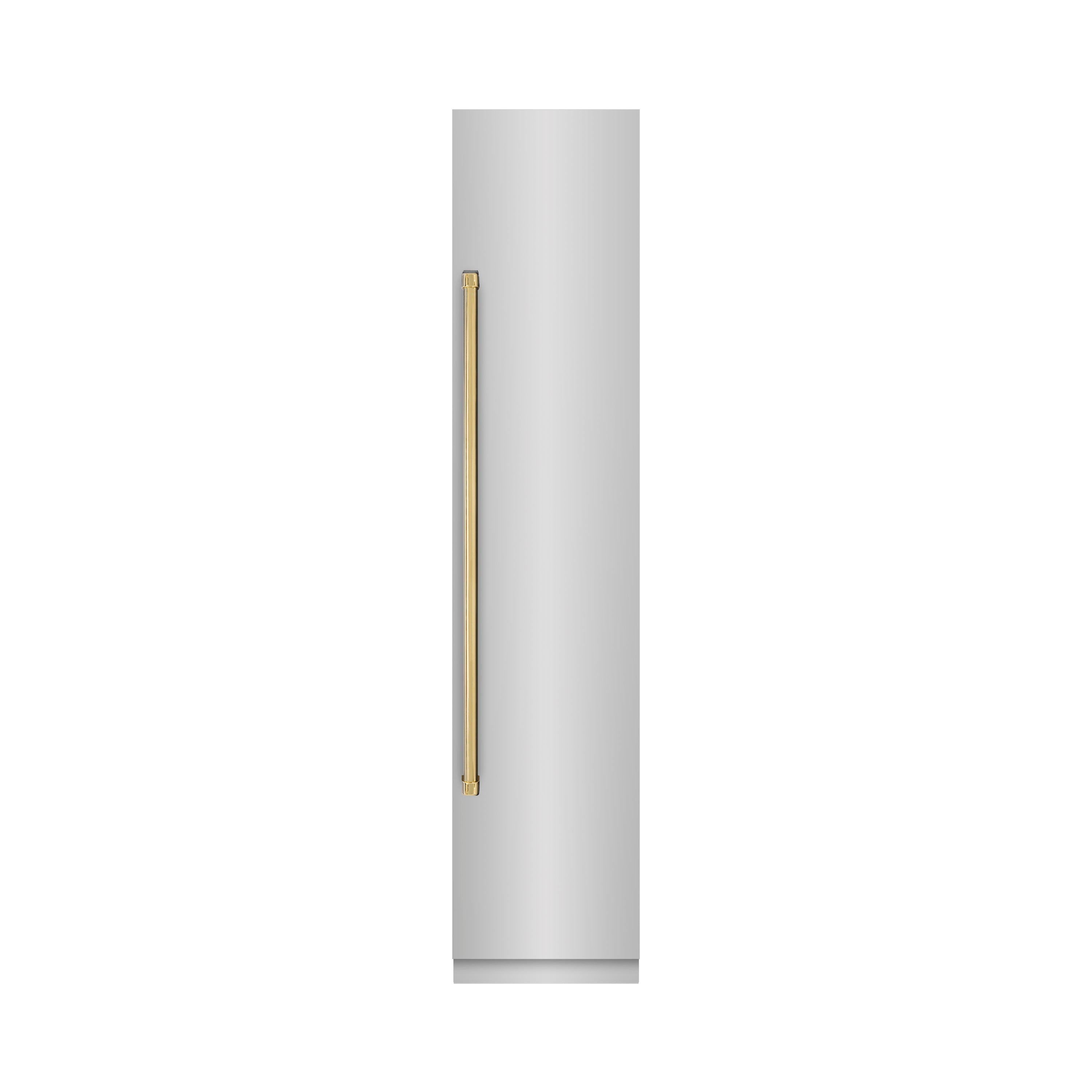 ZLINE Autograph Edition 18 in. 8.6 cu. ft. Right Hinge Column Freezer in Stainless Steel with Graphite Gray Interior and Polished Gold Accents (RCFVRZ-30418-G)