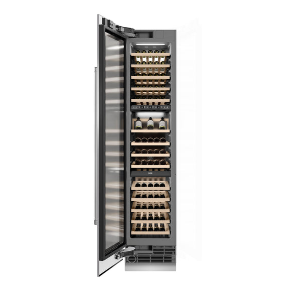 ZLINE 18 in. 9.0 cu. ft. Triple Zone 68 Bottle Left Hinge Column Wine Cooler in Stainless Steel (RCWVL-304-18)