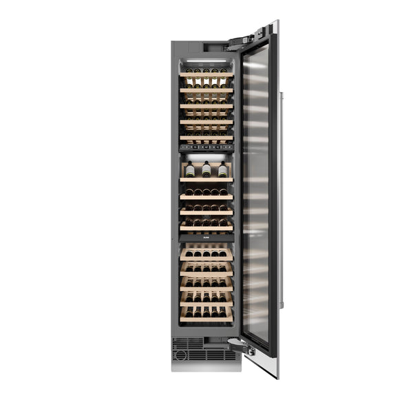 ZLINE 18 in. 9.0 cu. ft. Triple Zone 68 Bottle Right Hinge Column Wine Cooler in Stainless Steel (RCWVR-304-18)