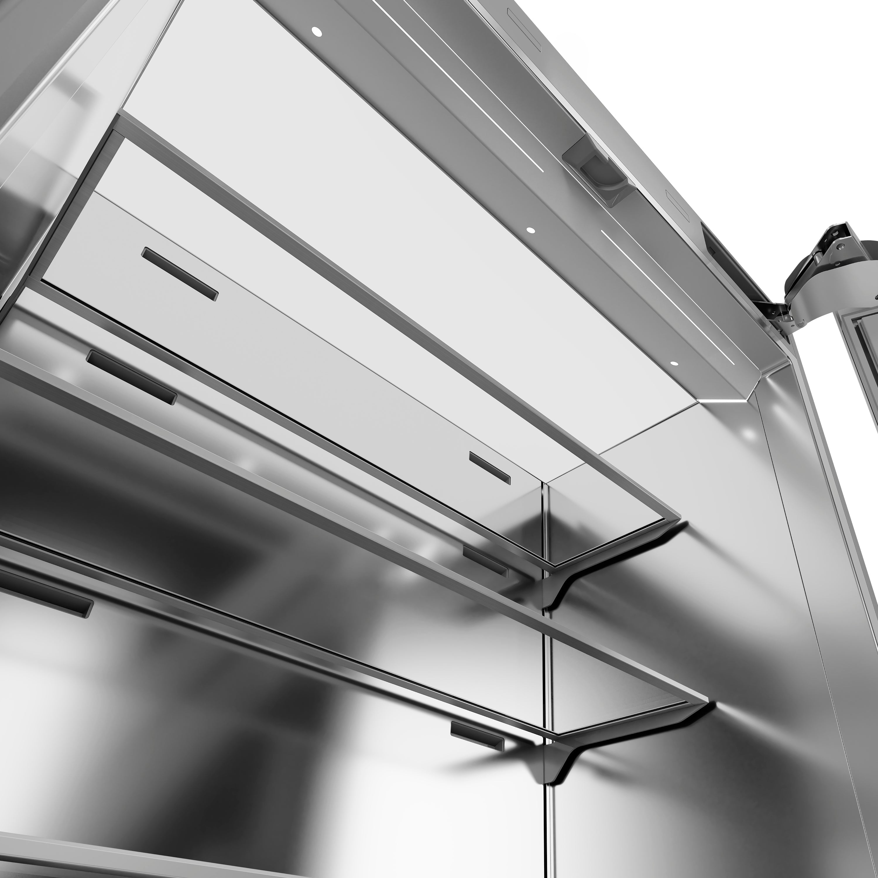 ZLINE Autograph Edition 36 in. 19.6 cu. ft. French Door Built-In Bottom Freezer Refrigerator with Water Dispenser and Ice Maker in Stainless Steel with Stainless Steel Interior and Polished Gold Accents (SRBIVZ-304-36G)