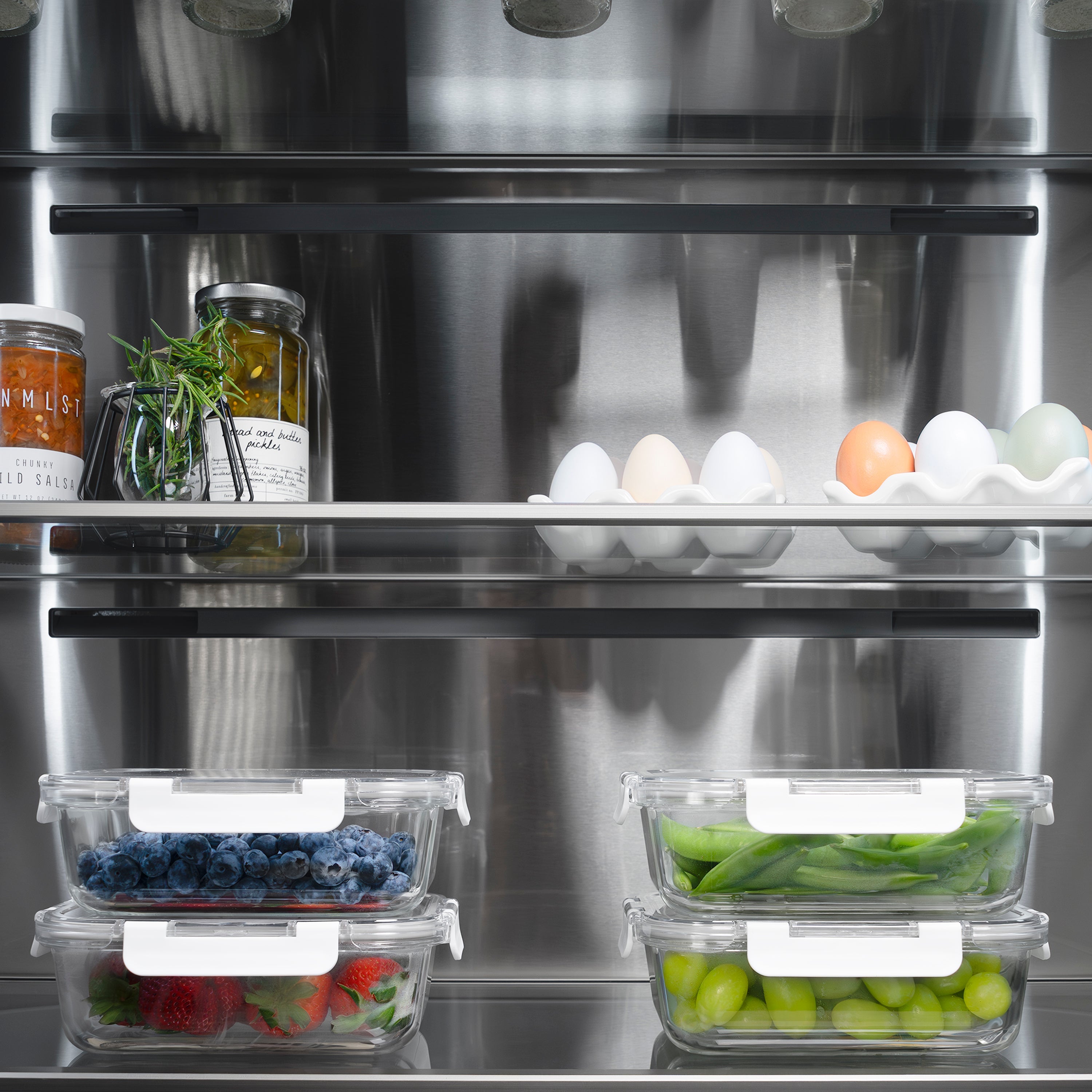 ZLINE Autograph Edition 36 in. 19.6 cu. ft. French Door Built-In Bottom Freezer Refrigerator with Water Dispenser and Ice Maker in Stainless Steel with Stainless Steel Interior and Polished Gold Accents (SRBIVZ-304-36G)