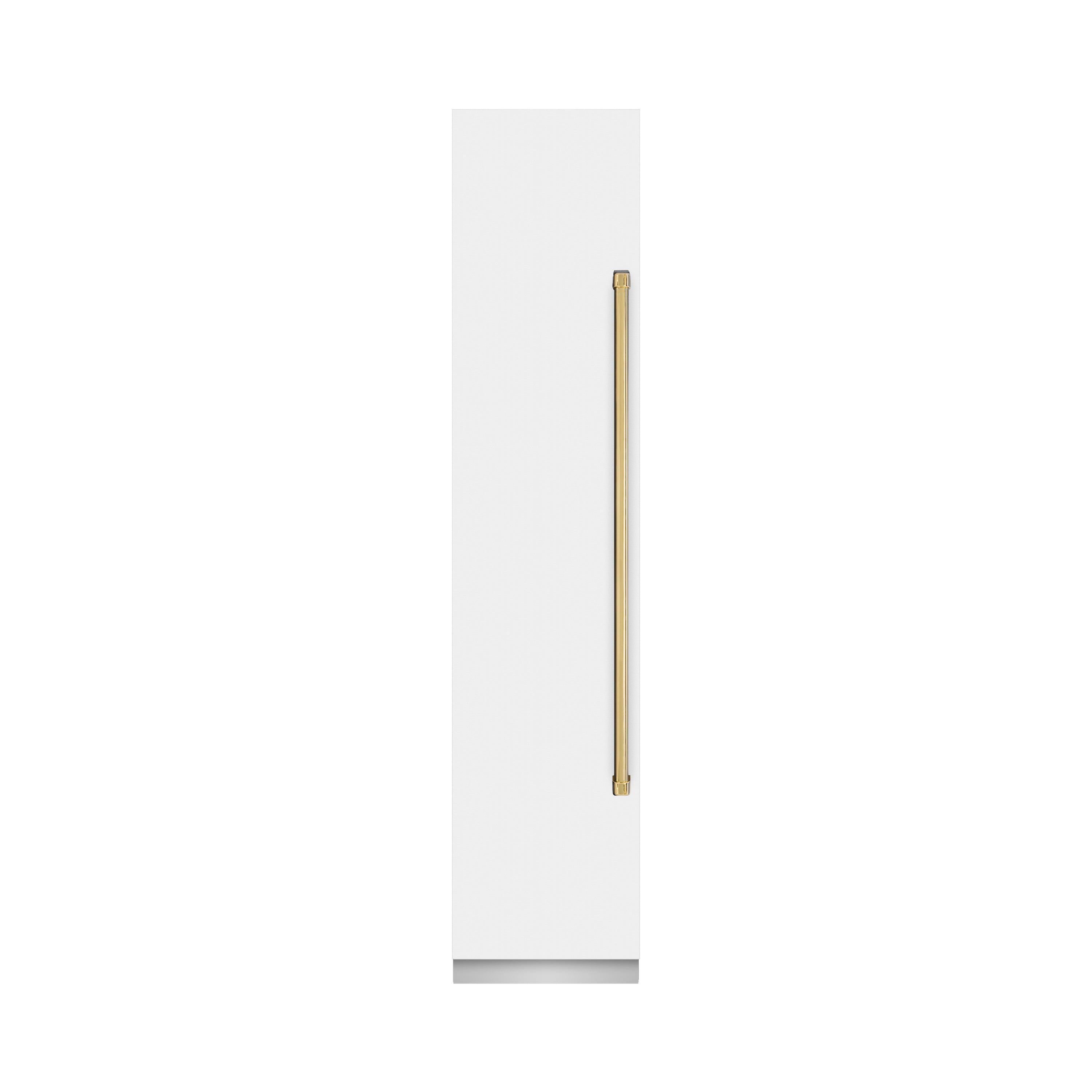 ZLINE Autograph Edition 18 in. 8.6 cu. ft. Left Hinge Column Freezer in White Matte with Graphite Gray Interior and Polished Gold Accents (RCFVLZ-WM-18-G)
