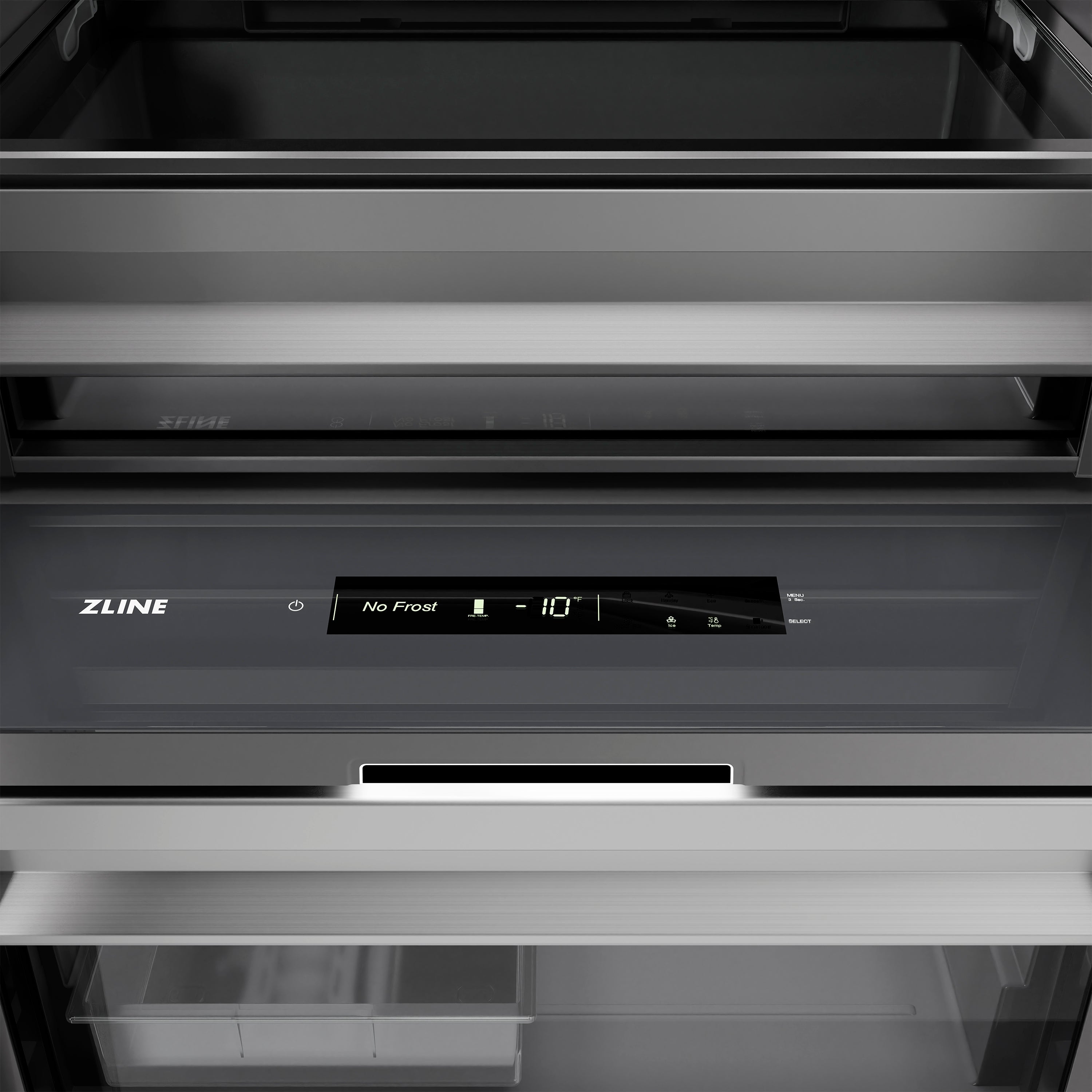 ZLINE Autograph Edition 18 in. 8.6 cu. ft. Left Hinge Column Freezer in White Matte with Graphite Gray Interior and Matte Black Accents (RCFVLZ-WM-18-MB)