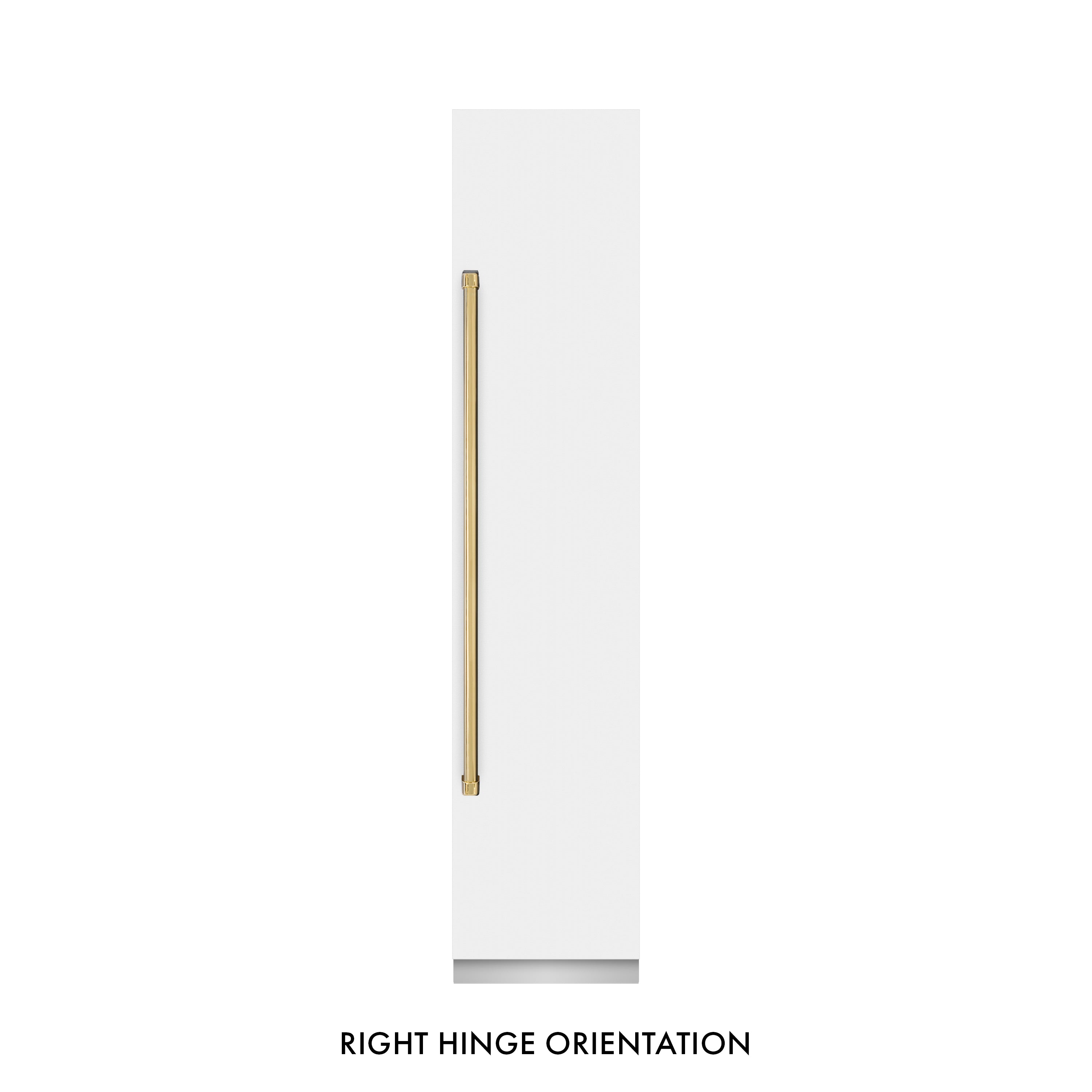 ZLINE Autograph Edition 18 in. 8.6 cu. ft. Right Hinge Column Freezer in White Matte with Graphite Gray Interior and Polished Gold Accents (RCFVRZ-WM-18-G)