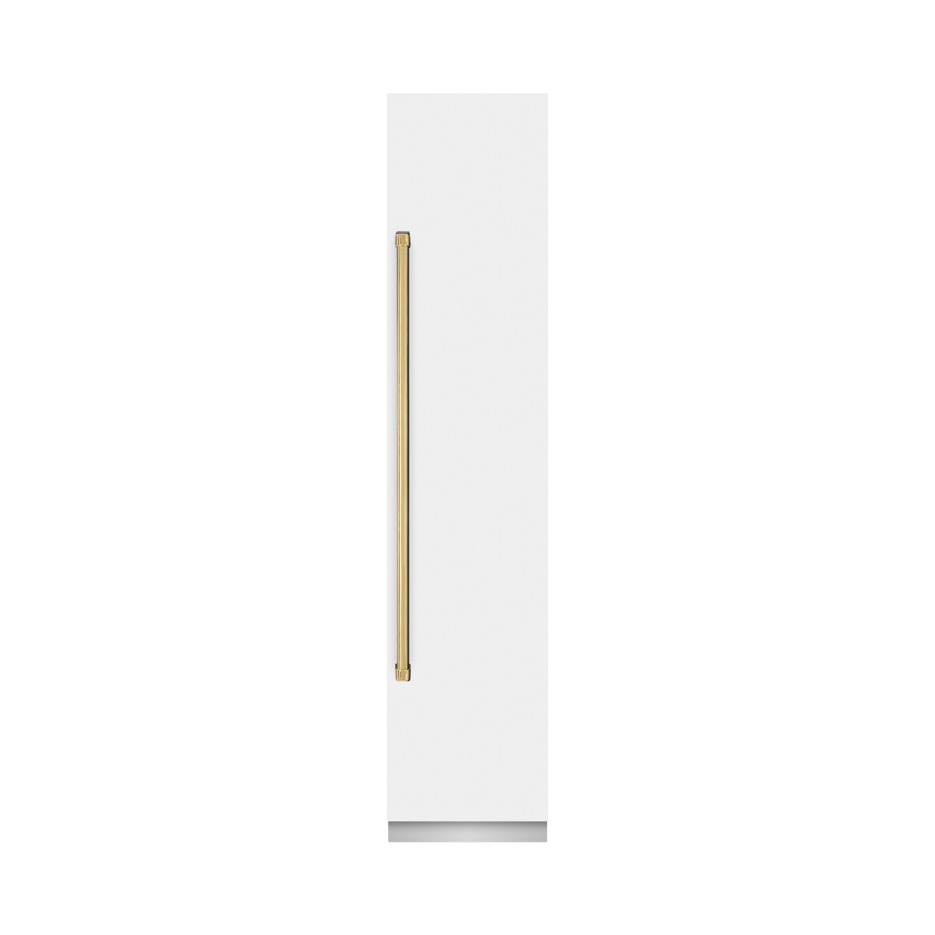 ZLINE Autograph Edition 18 in. 8.6 cu. ft. Right Hinge Column Freezer in White Matte with Graphite Gray Interior and Polished Gold Accents (RCFVRZ-WM-18-G)
