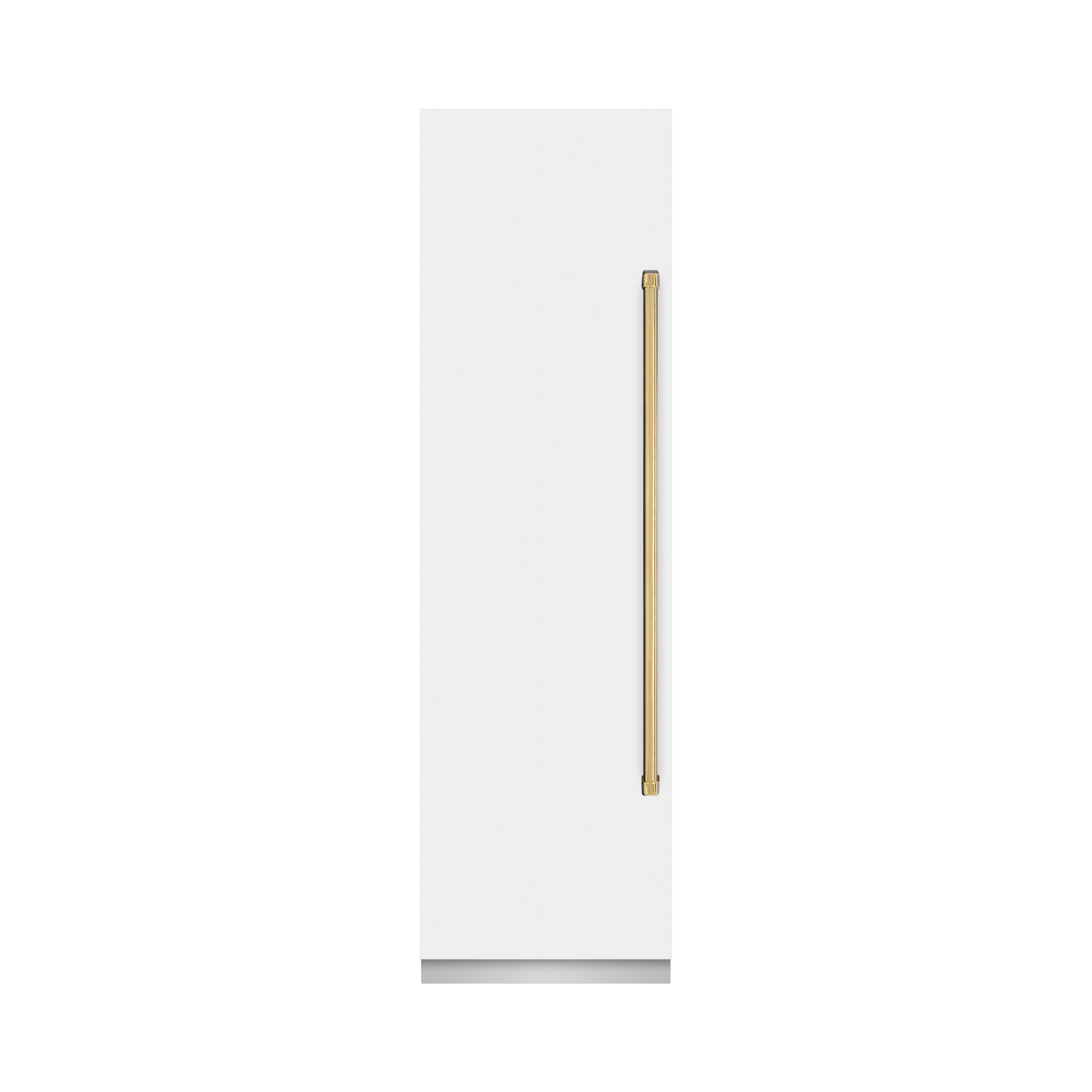 ZLINE Autograph Edition 24 in. 12.4 cu. ft. Column Freezer in White Matte with Graphite Gray Interior and Polished Gold Accents (RCFVZ-WM-24-G)