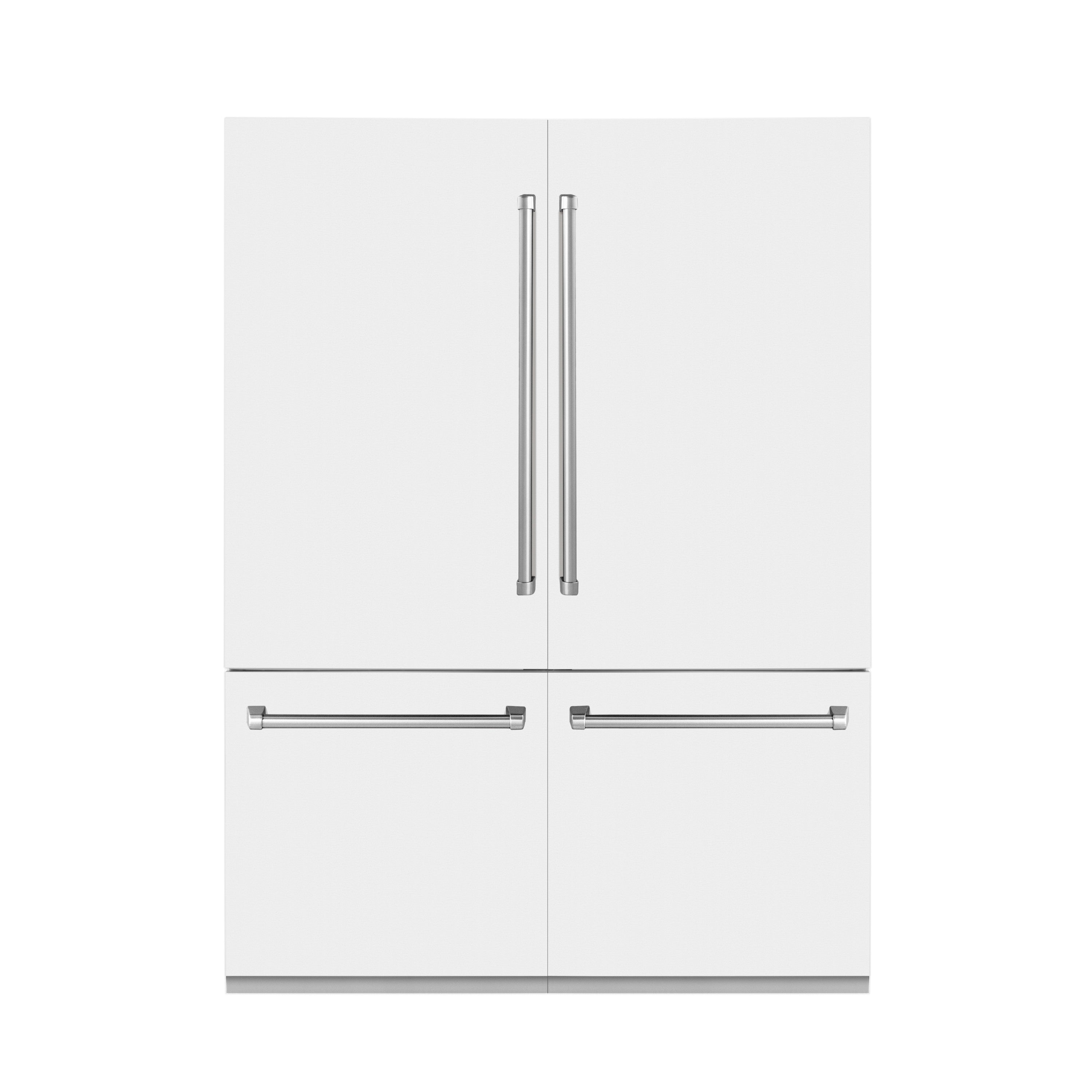 ZLINE 60 in. 32.2 cu. ft. French Door Built-In Bottom Freezer Refrigerator with Water Dispensers and Ice Makers in White Matte (RBIV-WM-60)