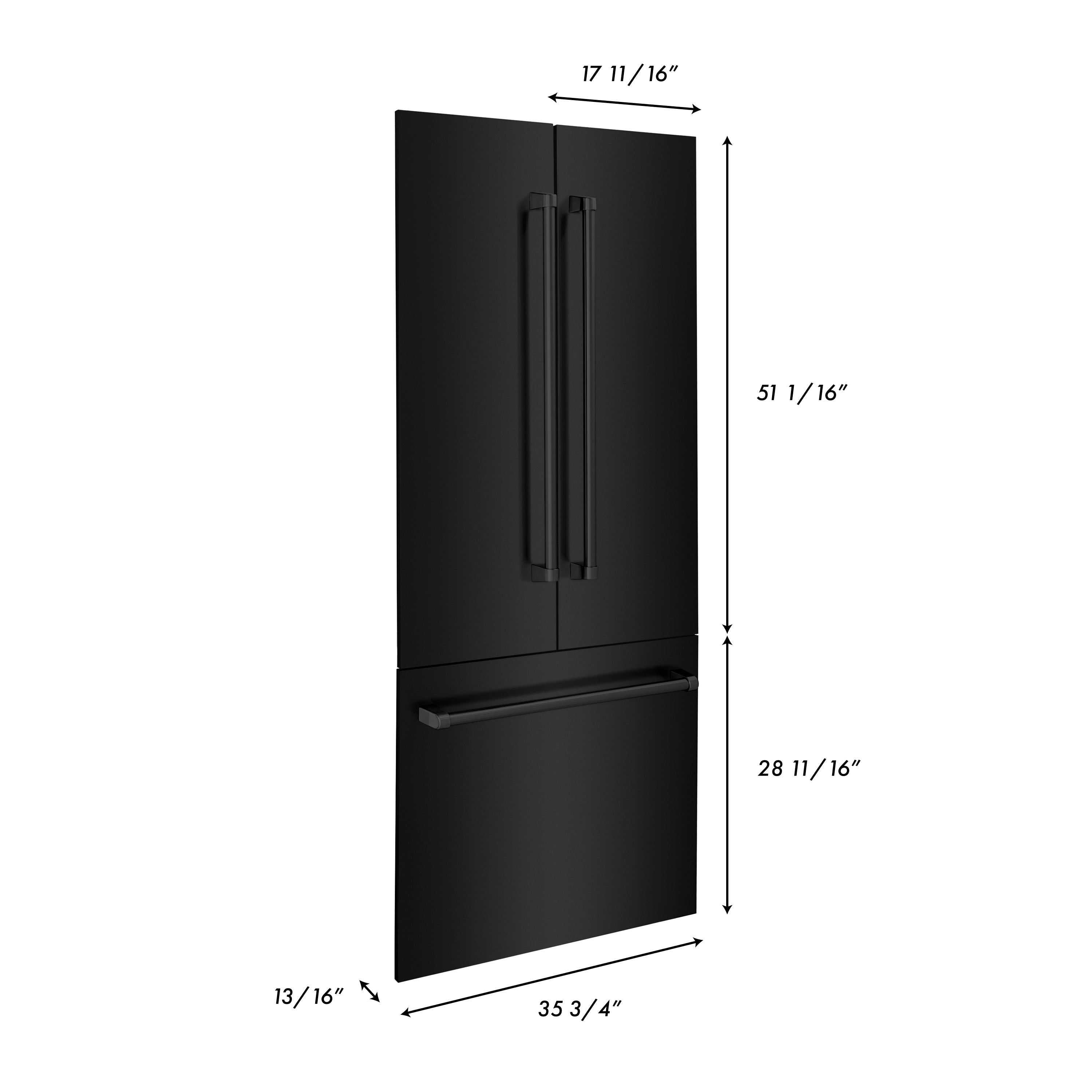 ZLINE 36" Refrigerator Panels in Black Stainless Steel for a 36" Built-in Refrigerator (RPBIV-BS-36)