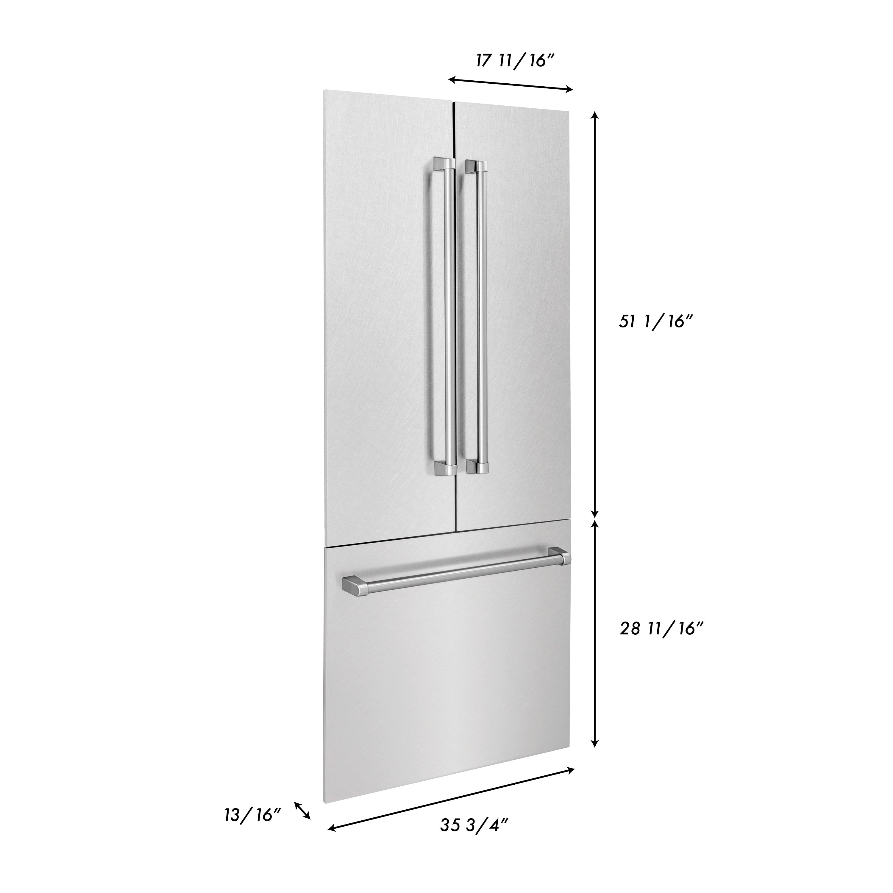 ZLINE 36 in. Refrigerator Panels in Satin Stainless Steel for a 36 in. Built-in Refrigerator (RPBIV-SN-36)