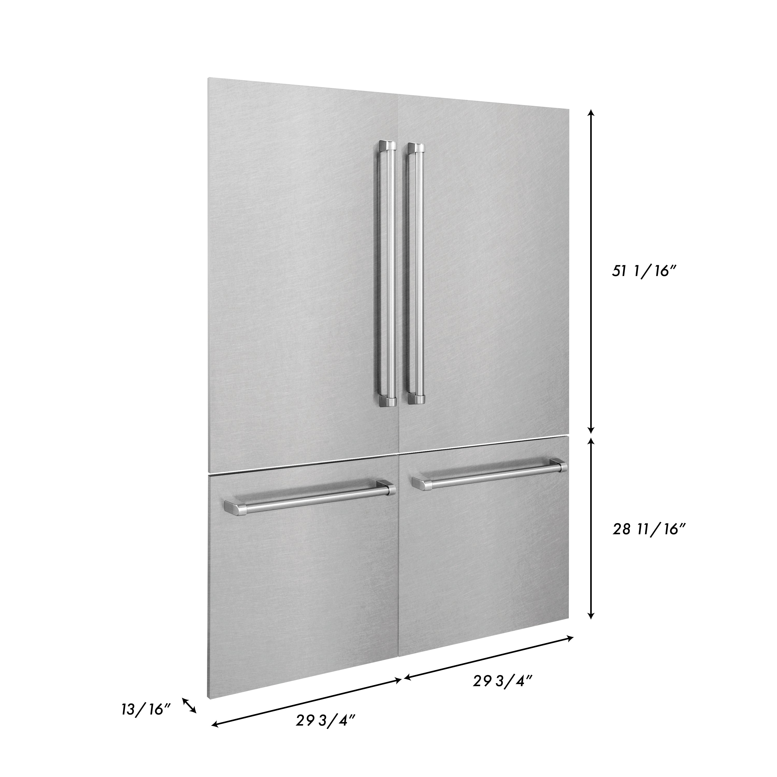 ZLINE 60 in. Refrigerator Panels in Satin Stainless Steel for a 60 in. Built-in Refrigerator (RPBIV-SN-60)