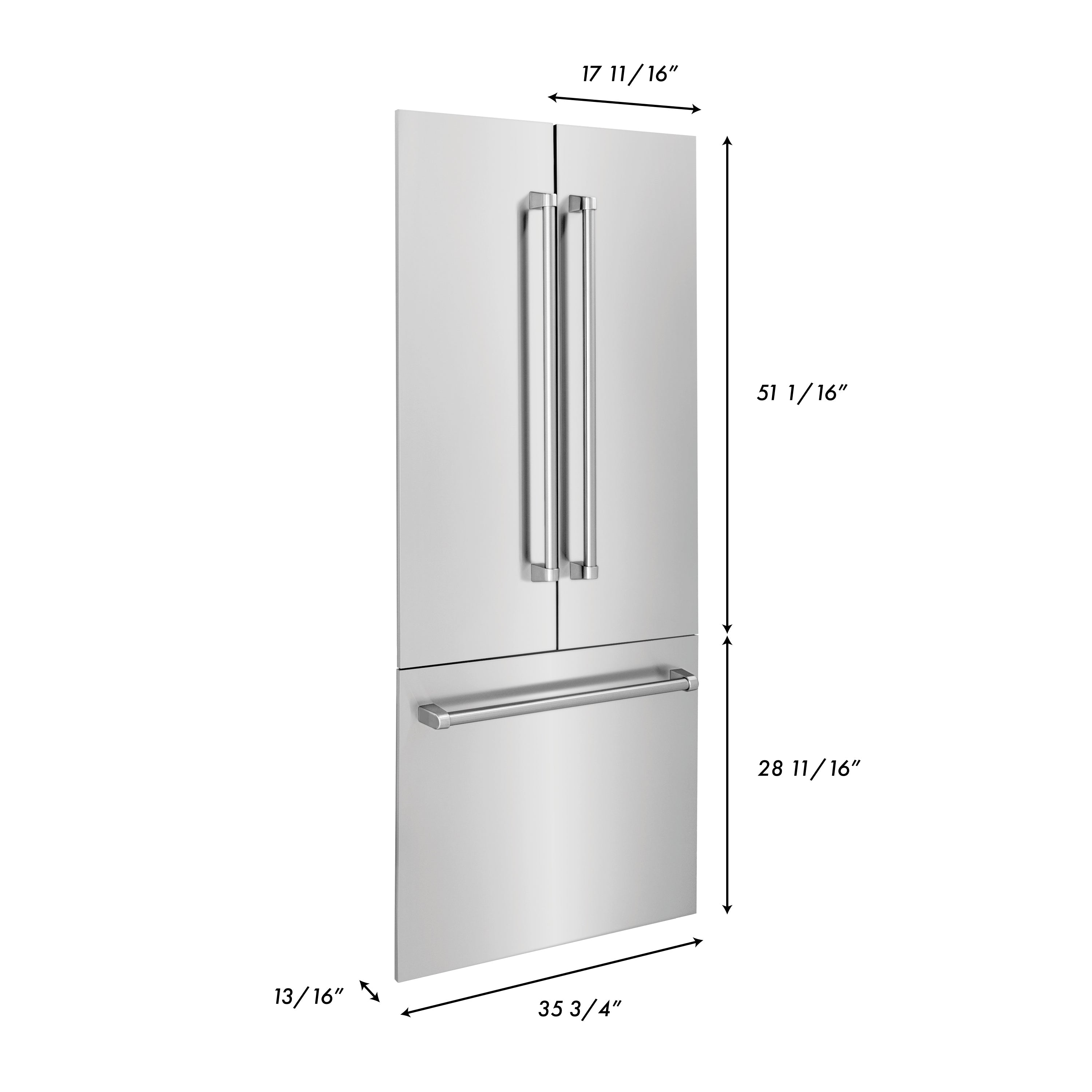ZLINE 36" Refrigerator Panels in Stainless Steel for a 36" Built-in Refrigerator (RPBIV-304-36)
