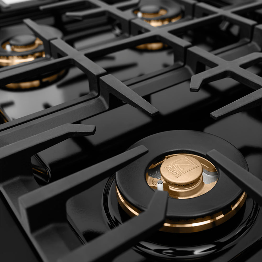 ZLINE 30 in. Classic Gas Rangetop with 4 Burner DuoPro™ Cooktop in Black Stainless Steel (PCRTB-30)