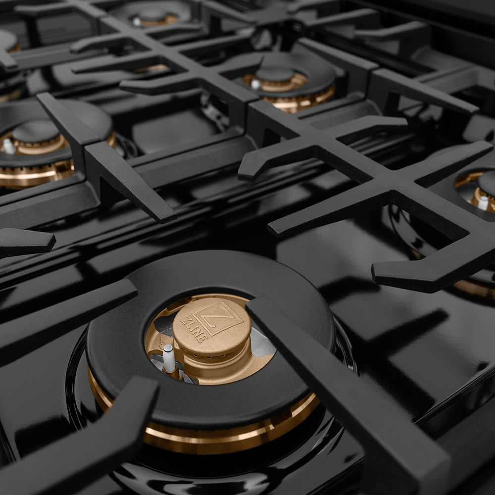 ZLINE 36 in. Classic Gas Rangetop with 6 Burner DuoPro™ Cooktop in Black Stainless Steel (PCRTB-36)