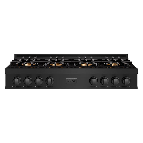 ZLINE 48 in. Classic Gas Rangetop with 8 Burner DuoPro™ Cooktop in Black Stainless Steel (PCRTB-48)