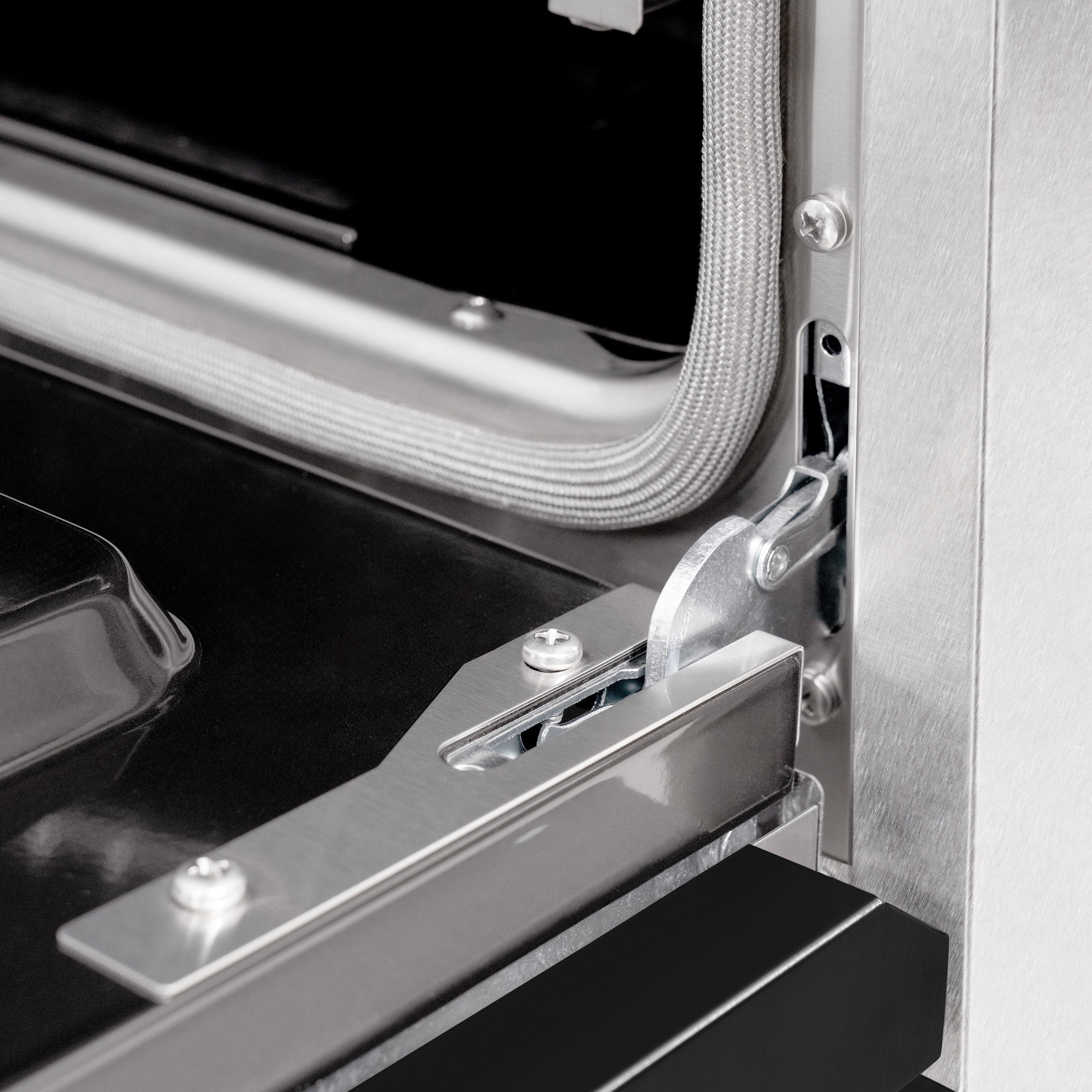 ZLINE 30 in. 4.2 cu. ft. Classic Gas Range with 4 Burner Cooktop and Convection Gas Oven in Satin Stainless Steel with Black Matte Door (CGRS-BLM-30)