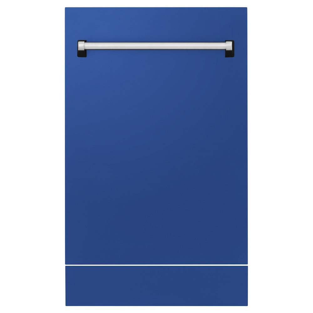 ZLINE 18" Tallac Dishwasher Panel in Blue Matte with Traditional Handle (DPV-BM-18)