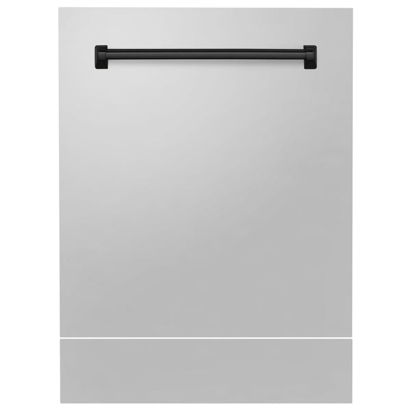 ZLINE Autograph Edition 24" Tallac Dishwasher Panel in Stainless Steel with Matte Black Handle (DPVZ-304-24-MB)