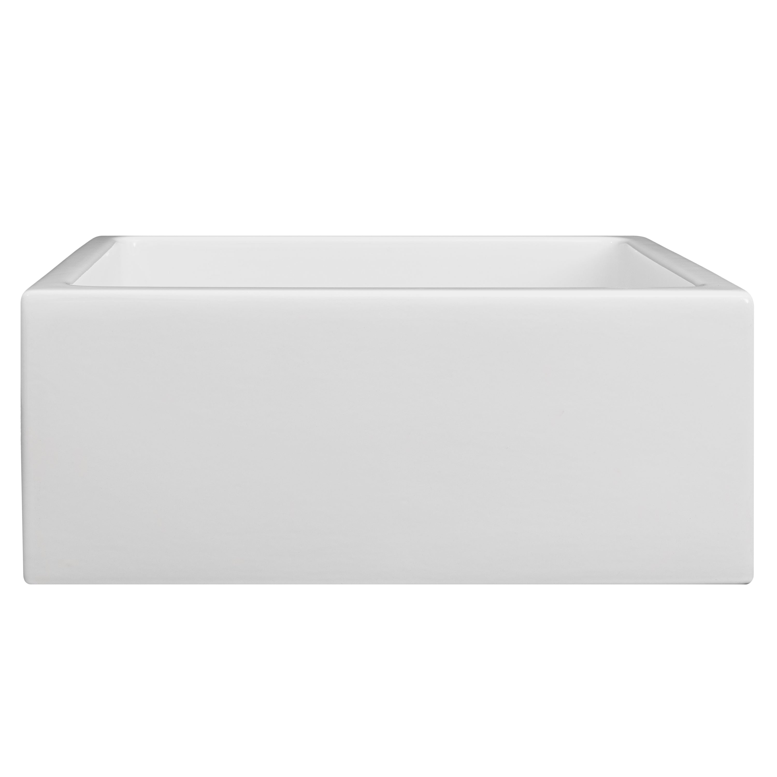 ZLINE 24 in. Venice Farmhouse Apron Front Reversible Single Bowl Fireclay Kitchen Sink with Bottom Grid in White Gloss (FRC5120-WH-24)