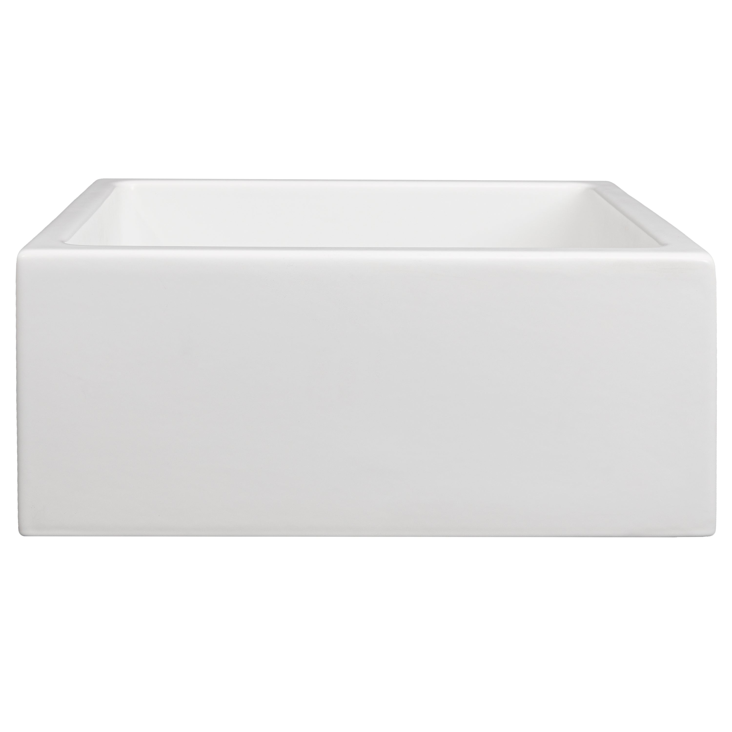 ZLINE 24 in. Venice Farmhouse Apron Front Reversible Single Bowl Fireclay Kitchen Sink with Bottom Grid in White Matte (FRC5120-WM-24)