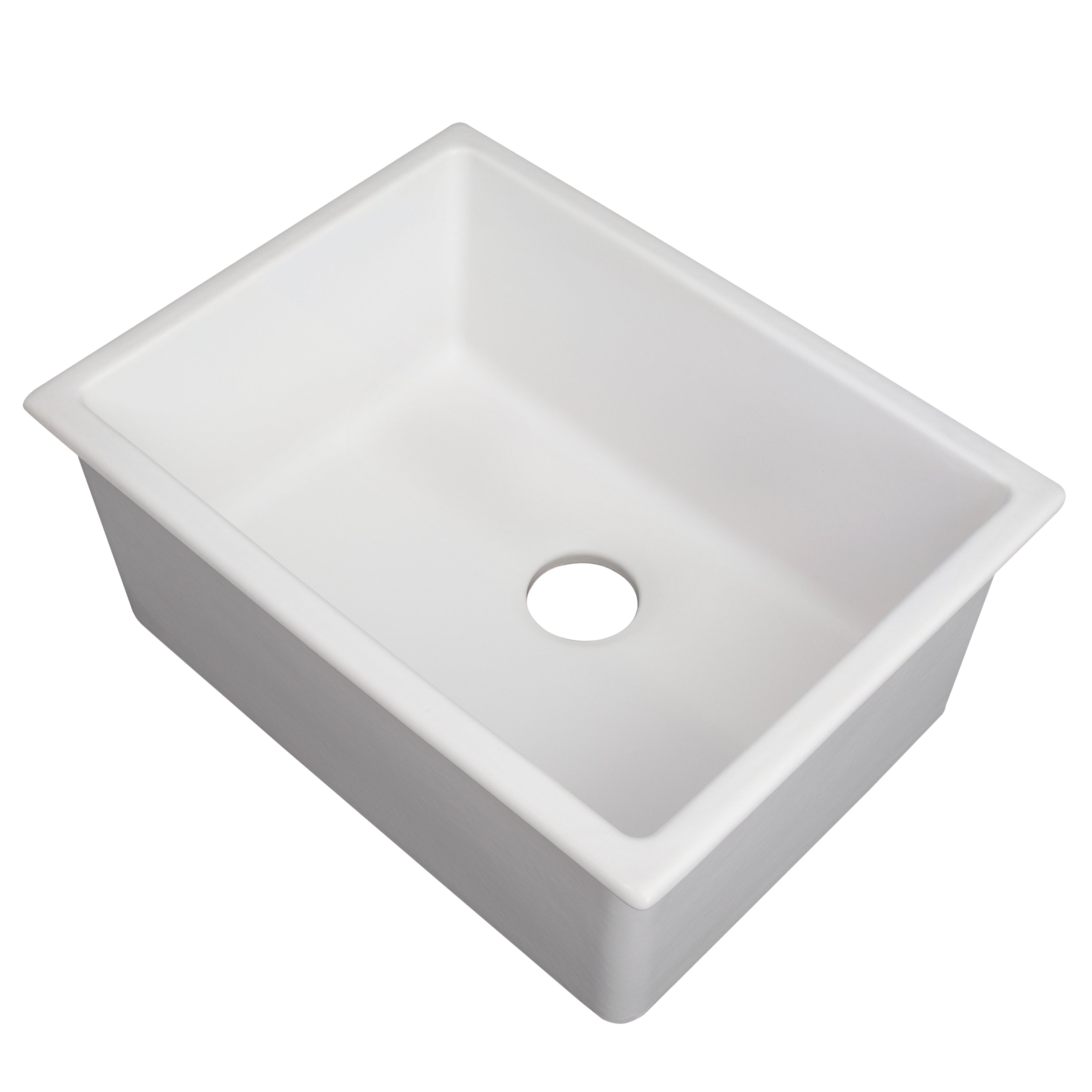 ZLINE 24 in. Rome Dual Mount Single Bowl Fireclay Kitchen Sink with Bottom Grid in White Matte (FRC5123-WM-24)
