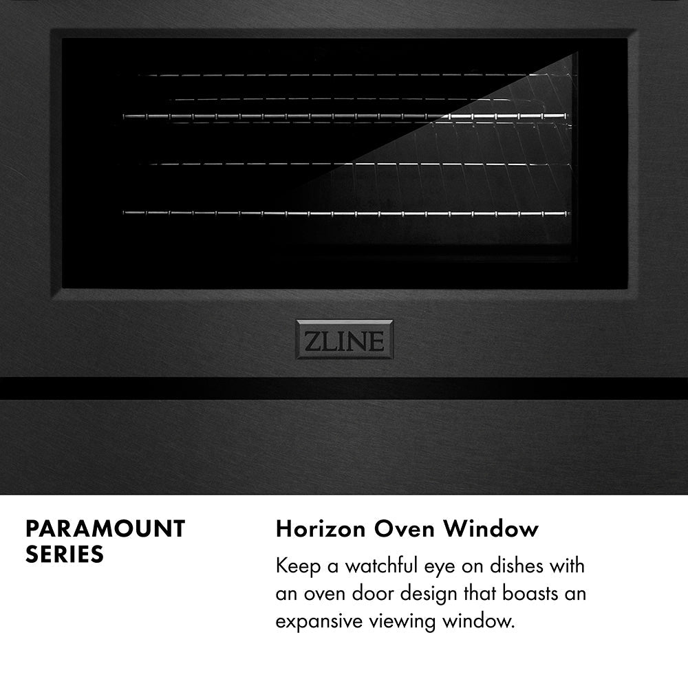 ZLINE Autograph Edition 36 in. 5.2 cu. ft. Paramount Gas Range with 6 Burner Cooktop and Convection Gas Oven in Black Satin Stainless Steel and Champagne Bronze Accents (SGRBSZ-36-CB)