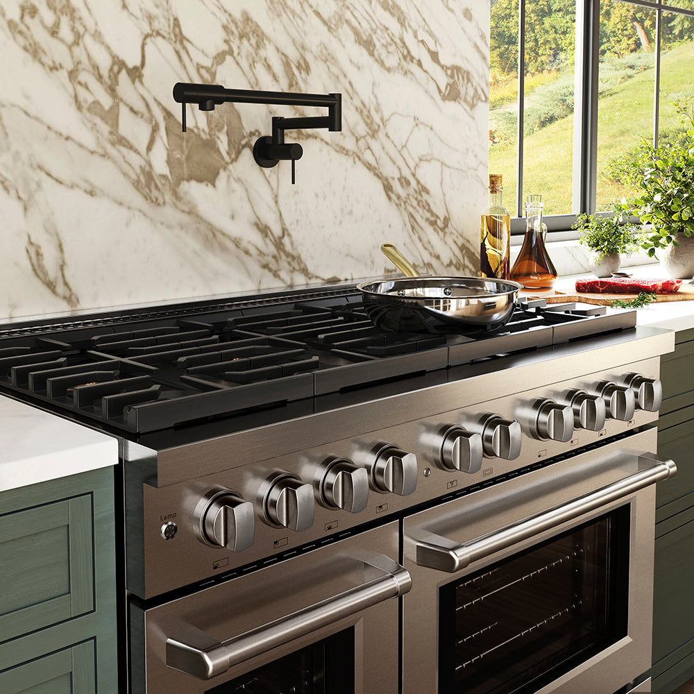 ZLINE 48 in. 6.7 cu. ft. Paramount Gas Range with 8 Burner DuoPro™ Cooktop and Dual Ovens in Stainless Steel (PSGR48)