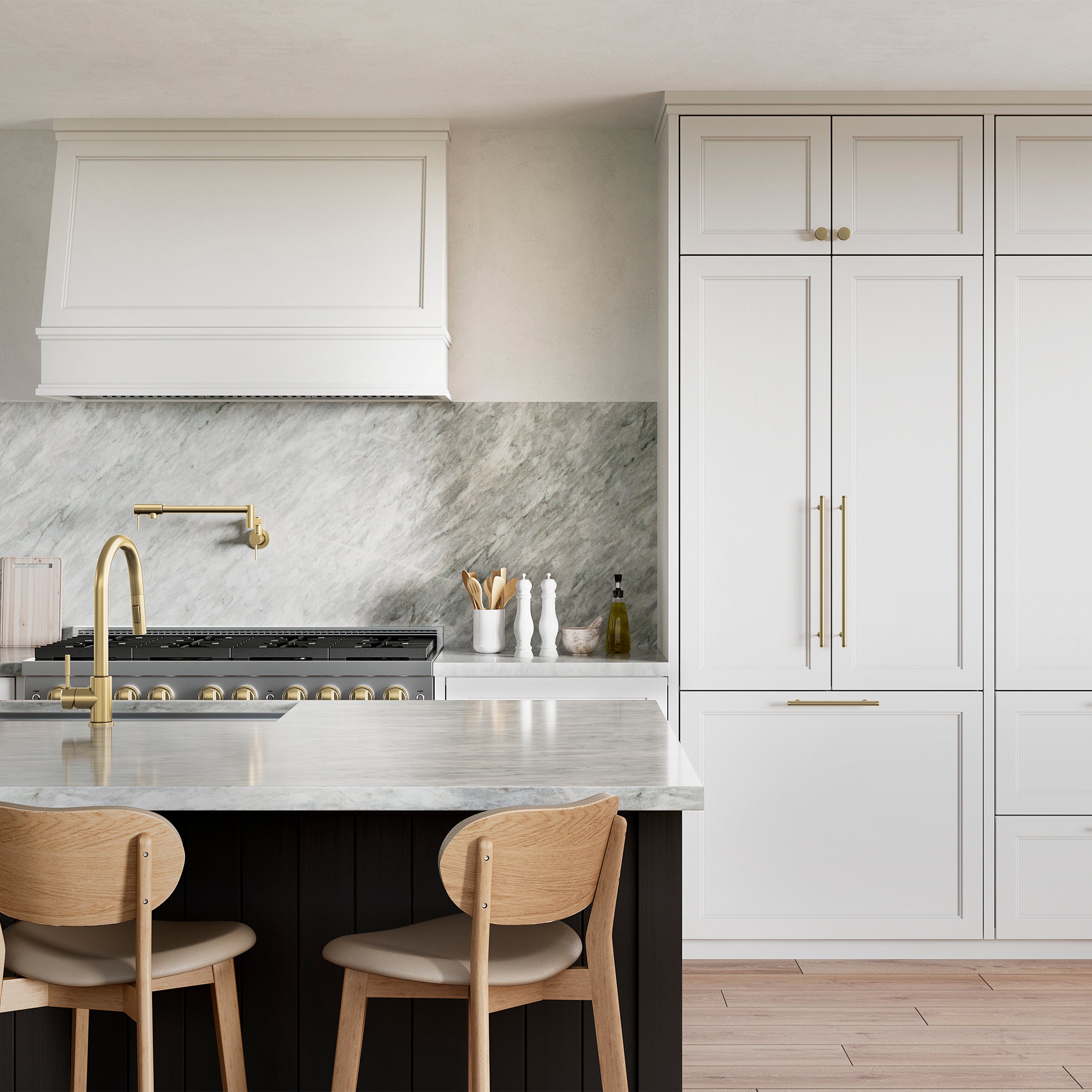 ZLINE 36 in. 19.6 cu. ft. Panel Ready French Door Built-In Bottom Freezer Refrigerator with Water Dispenser and Ice Maker with Stainless Steel Interior (SRBIV-36)