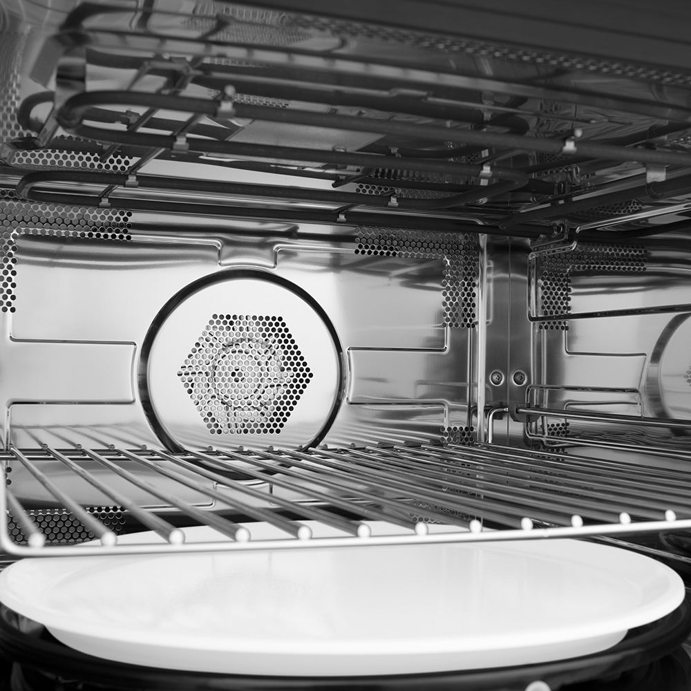 ZLINE Autograph Edition 24 in. 1.6 cu ft. Built-in Convection Microwave Oven in Black Stainless Steel and Champagne Bronze Helix Handle (MWOZ-24-BS-KCB)