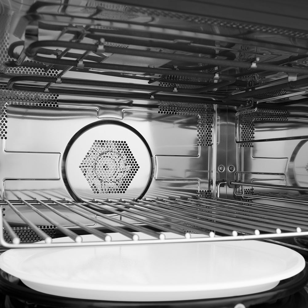 ZLINE Autograph Edition 30 in. 1.6 cu ft. Built-in Convection Microwave Oven in Black Stainless Steel and Polished Gold Helix Handle (MWOZ-30-BS-KG)