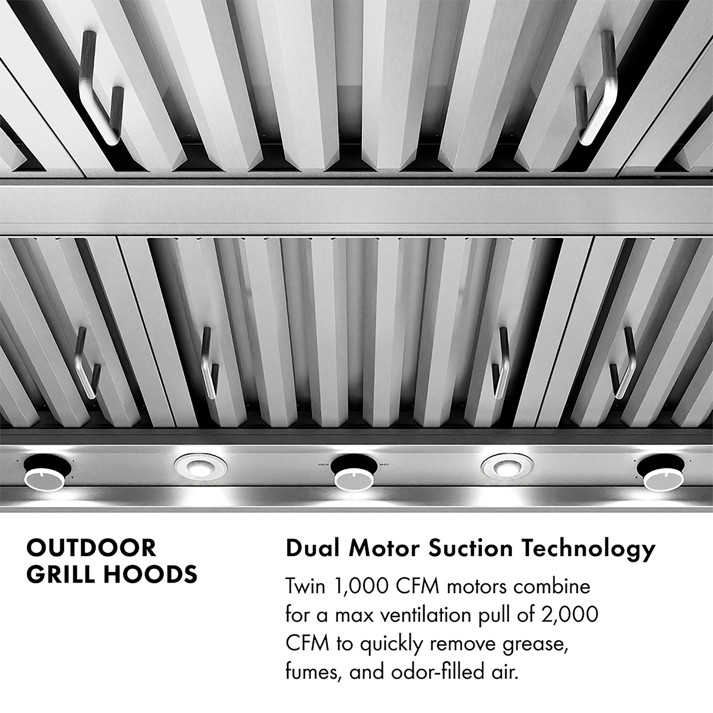 ZLINE 42 in. Under Cabinet Outdoor Grill Hood (GOU2-42)