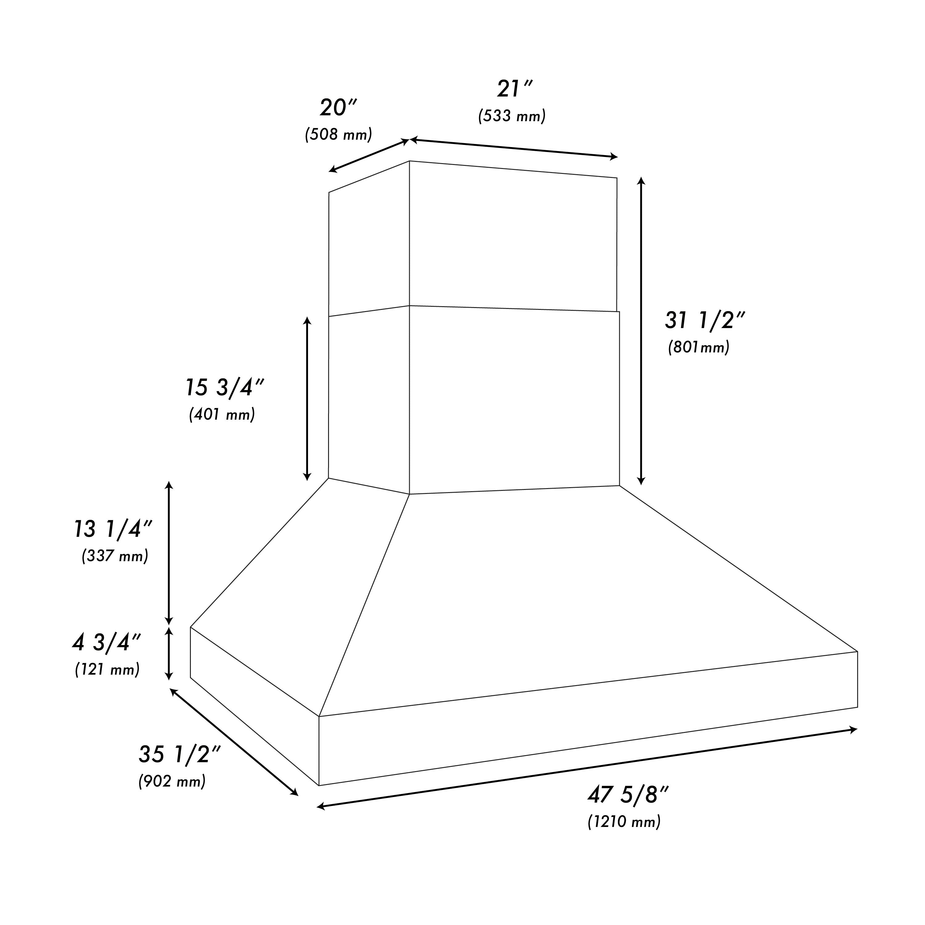 ZLINE 48 in. Wall Mount Outdoor Grill Hood (GOW1-48)