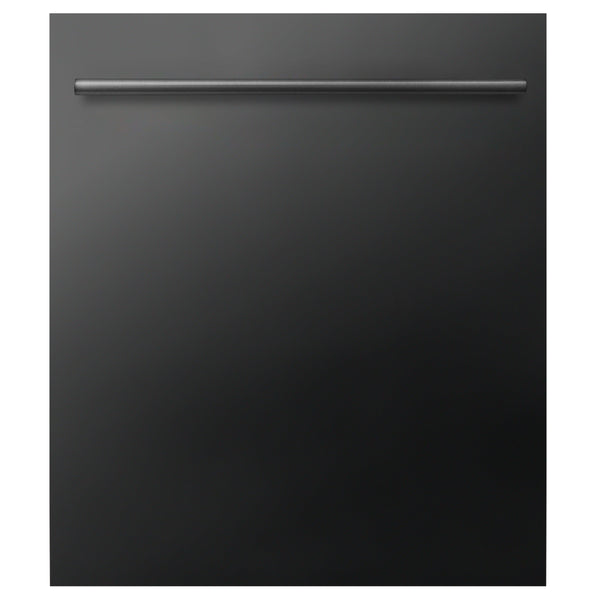 ZLINE 24 in. Top Control Dishwasher with Black Stainless Steel Panel and Modern Style Handle, 52dBa (DW-BS-H-24)