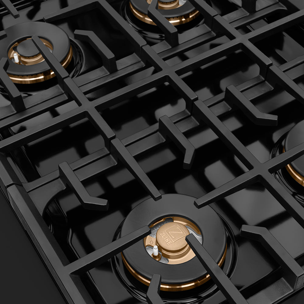 ZLINE 30 in. Paramount Gas Rangetop with 4 Burner DuoPro™ Cooktop in Black Stainless Steel (PSRTB-30)