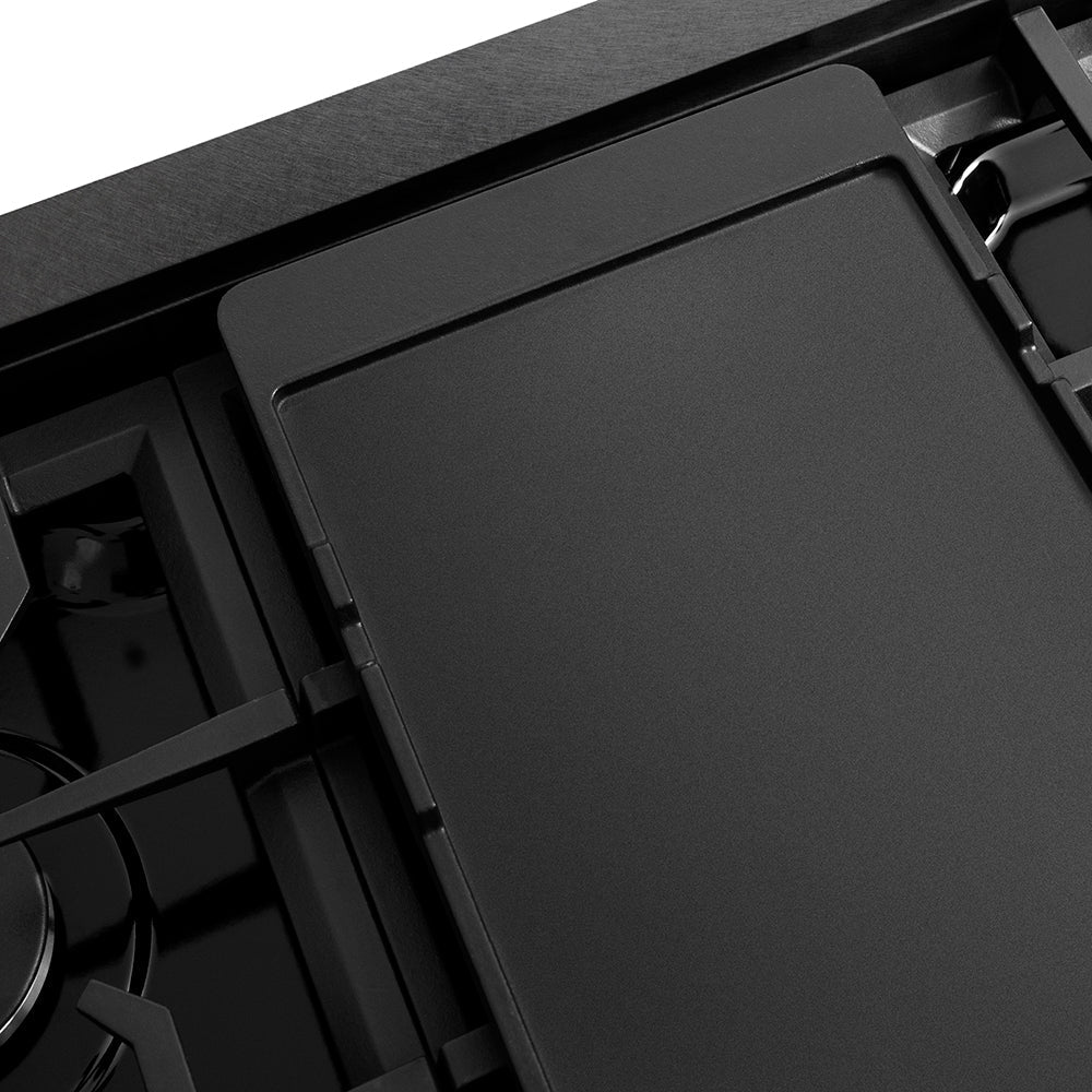 ZLINE 48 in. Paramount Gas Rangetop with 8 Burners and Porcelain Cooktop in Black Satin Stainless Steel (SRTBS-48)
