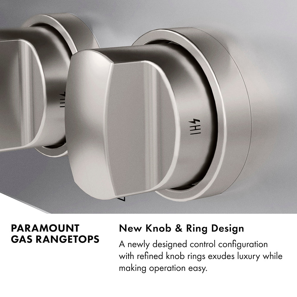 ZLINE Autograph Edition 30 in. Paramount Gas Rangetop with 4 Burner DuoPro™ Cooktop in Black Stainless Steel and Champagne Bronze Accents (PSRTBZ-30-CB)