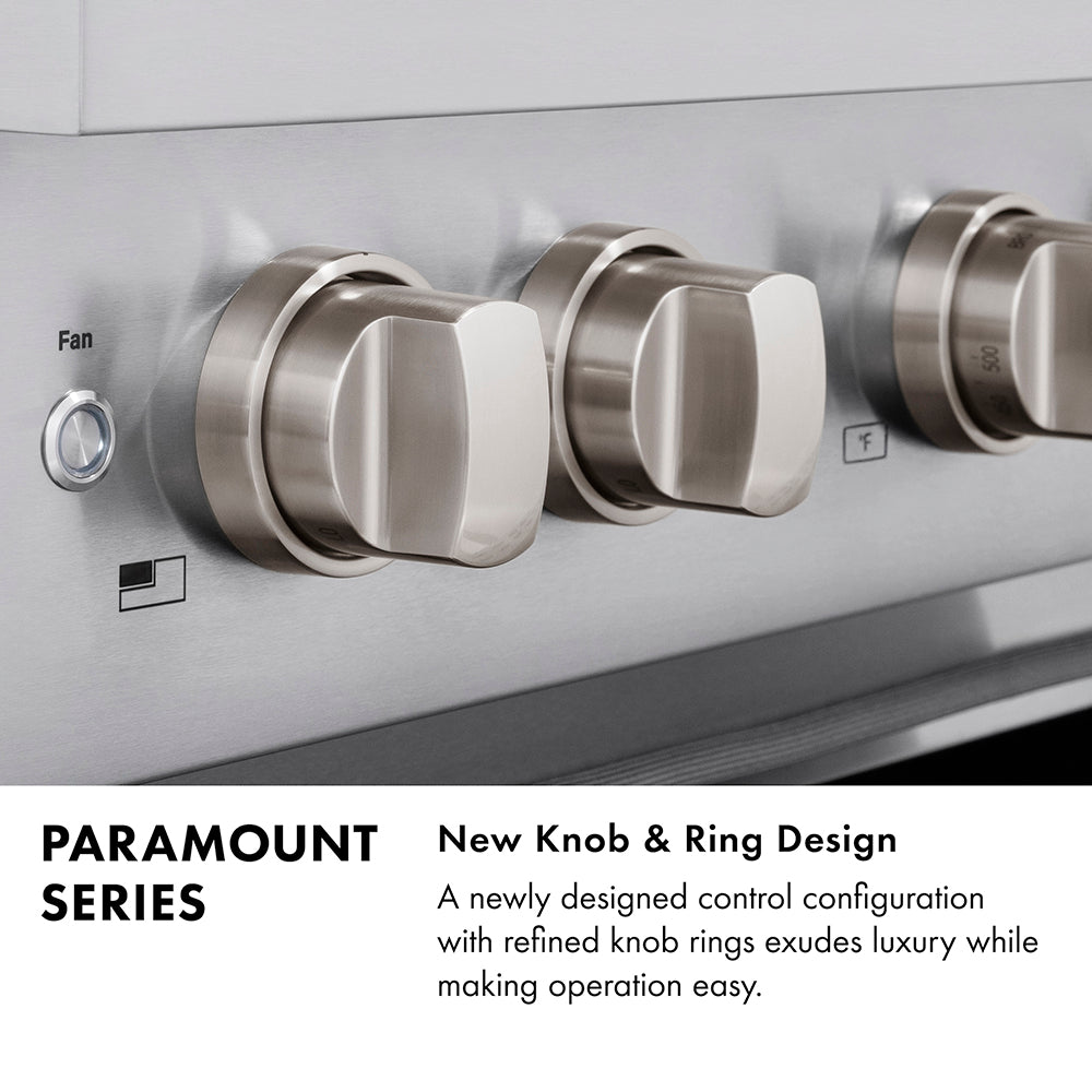 ZLINE Autograph Edition 36 in. 5.2 cu. ft. Paramount Dual Fuel Range with 6 Burner DuoPro™ Cooktop and Electric Convection Oven in Stainless Steel and Champagne Bronze Accents (PSDRZ-36-CB)