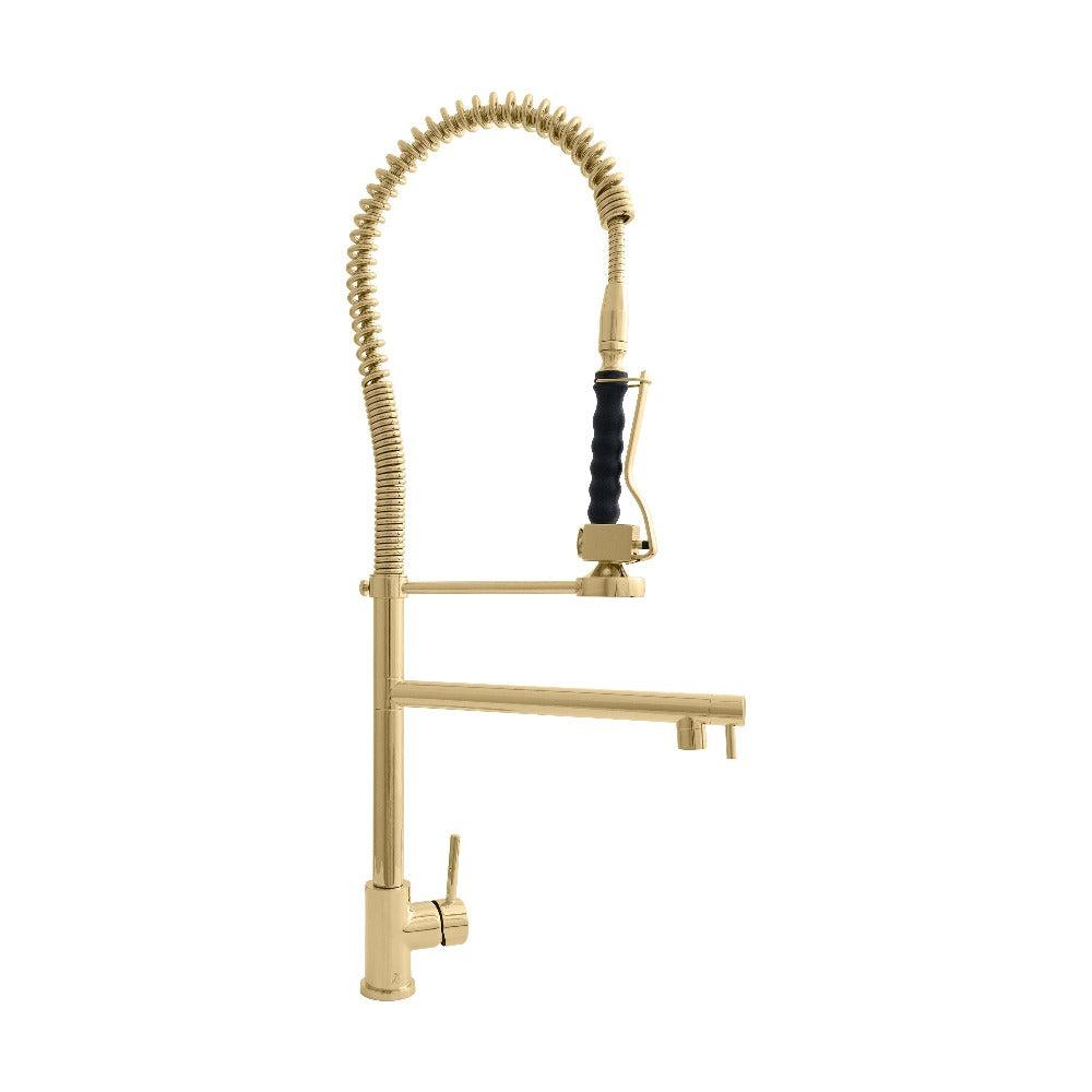 ZLINE Van Gogh Pull Down Spring Kitchen Faucet with Pot Filler in Polished Gold (VNG-KF-PG)