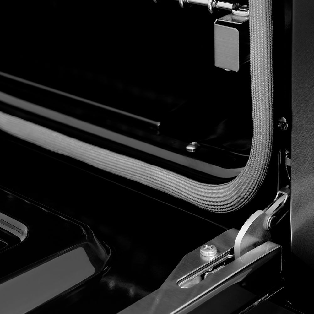 ZLINE Designer Collection 30 in. 4.2 cu. ft. Paramount Gas Range with 4 Burner Cooktop and Convection Gas Oven in Black Satin Stainless Steel with Matte Black and Champagne Bronze Accents (SGRBSZ-30-MBCB)