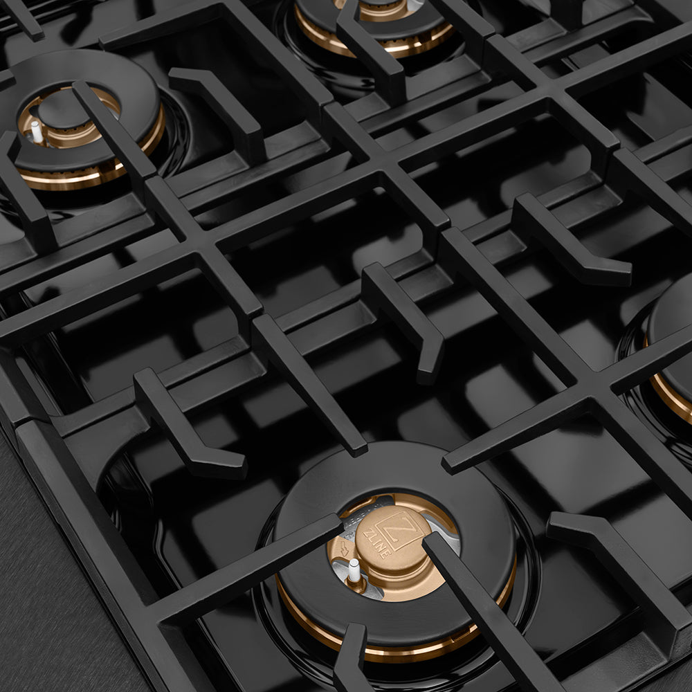 ZLINE 30 in. 4.2 cu. ft. Paramount Gas Range with 4 Burner DuoPro™ Cooktop and Convection Gas Oven in Black Satin Stainless Steel (PSGRBS-30)