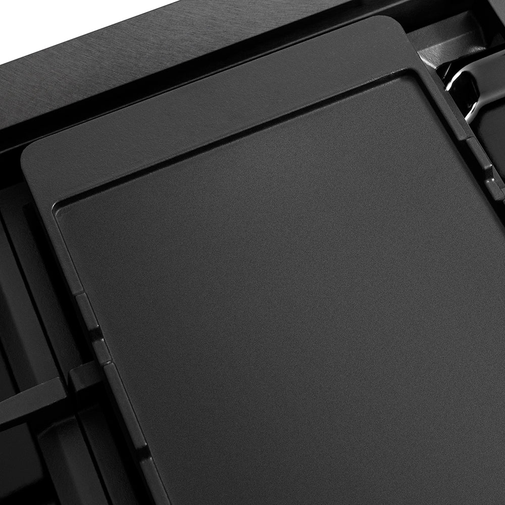 ZLINE Designer Collection 48 in. Paramount Gas Rangetop with 8 Burner DuoPro™ Cooktop in Black Satin Stainless Steel with Matte Black and Champagne Bronze Accents (PSRTBSZ-48-MBCB)