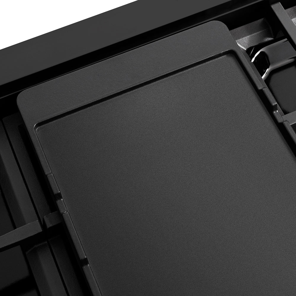 ZLINE Autograph Edition 48 in. 6.7 cu. ft. Paramount Double Oven Dual Fuel Range with 8 Burner Gas Cooktop in Black Stainless Steel and Champagne Bronze Helix Handles and Knob Accents (SDRBZ-48-KCB)