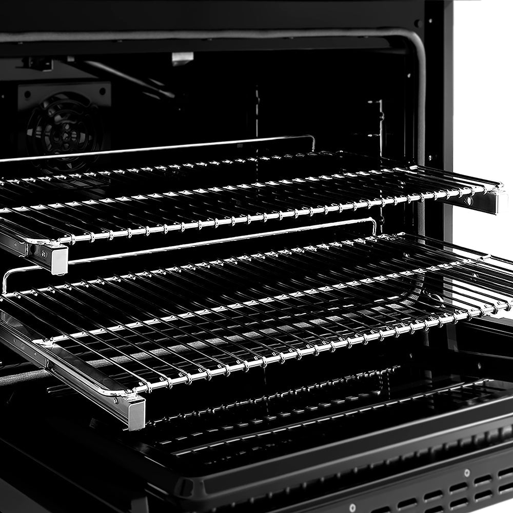 ZLINE Autograph Edition 36 in. 5.2 cu. ft. Paramount Gas Range with 6 Burner DuoPro™ Cooktop and Convection Gas Oven in Black Stainless Steel with Champagne Bronze Helix Handle and Accents (PSGRBZ-36-KCB)