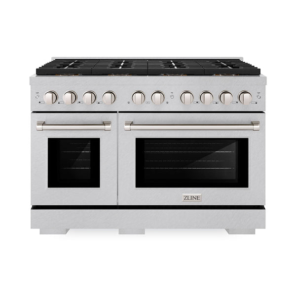 ZLINE 48 in. 6.7 cu. ft. Paramount Dual Fuel Range with 8 Burner DuoPro™ Cooktop and Dual Ovens in Satin Stainless Steel (PSDRS-48)
