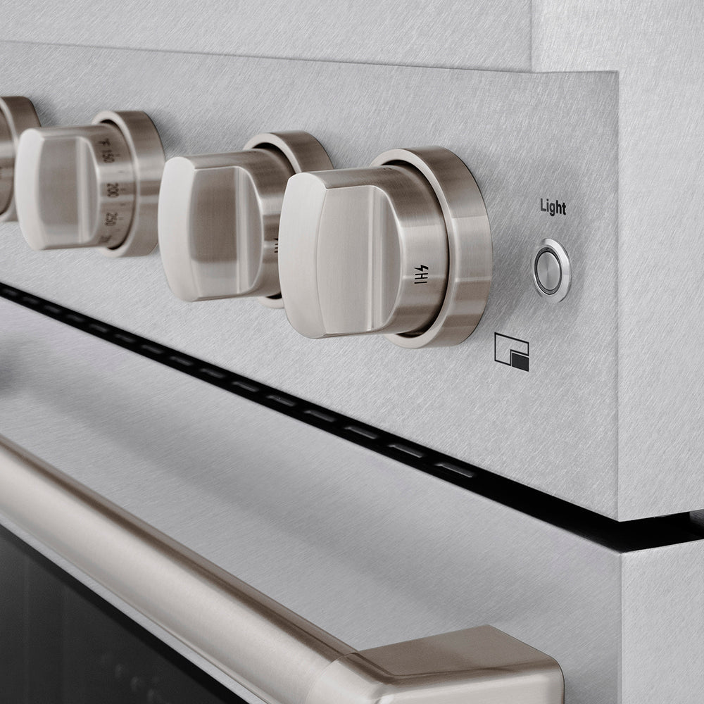 ZLINE 30 in. 4.2 cu. ft. Paramount Gas Range with 4 Burner DuoPro™ Cooktop and Convection Gas Oven in Satin Stainless Steel (PSGRS-30)