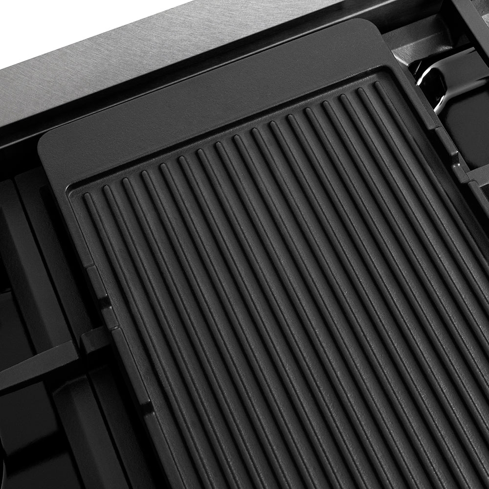ZLINE Autograph Edition 48 in. Paramount Gas Rangetop with 8 Burner DuoPro™ Cooktop in Satin Stainless Steel and Matte Black Accents (PSRTSZ-48-MB)